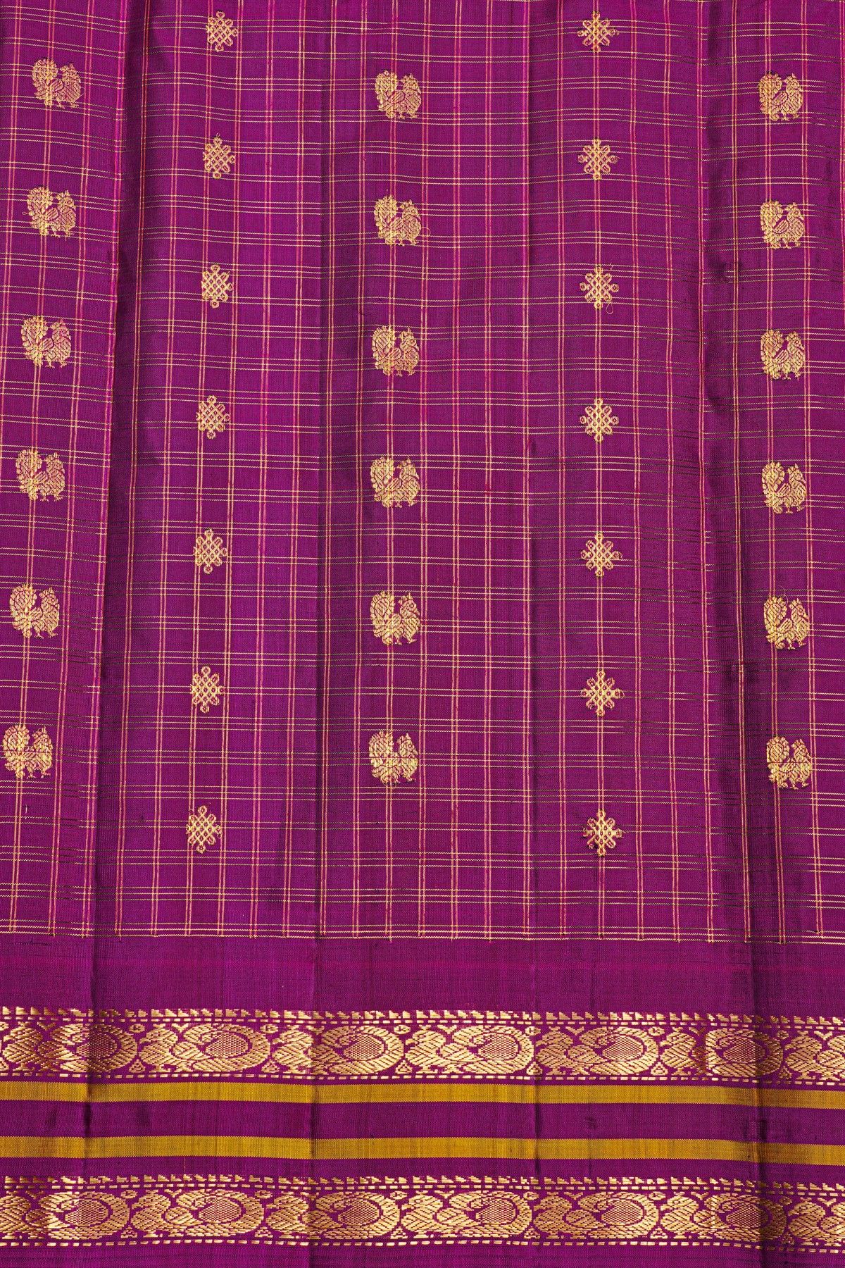 Gadwal Silk Dark Purple Saree