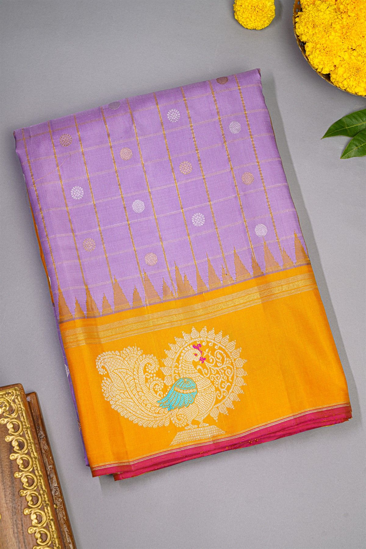 Gadwal Silk Lavender Saree