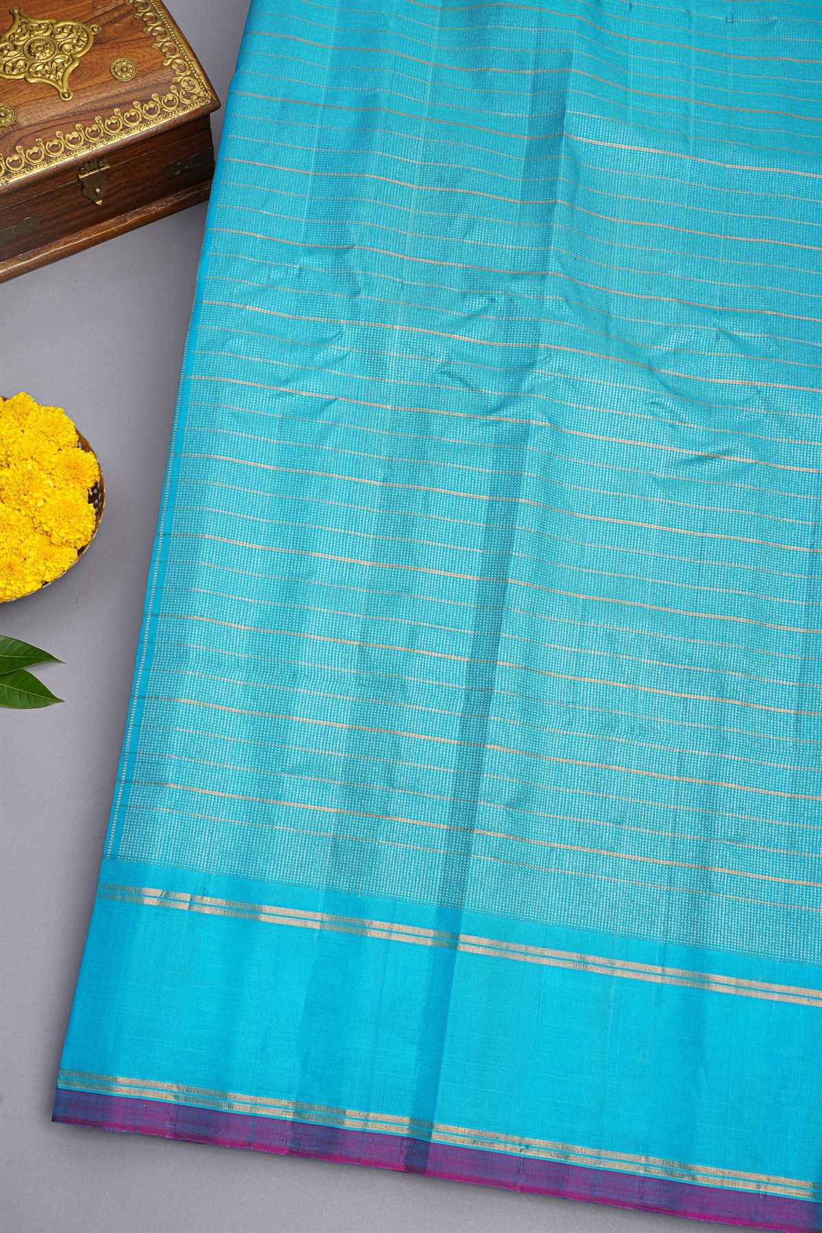 Gadwal Silk Bottle Green saree