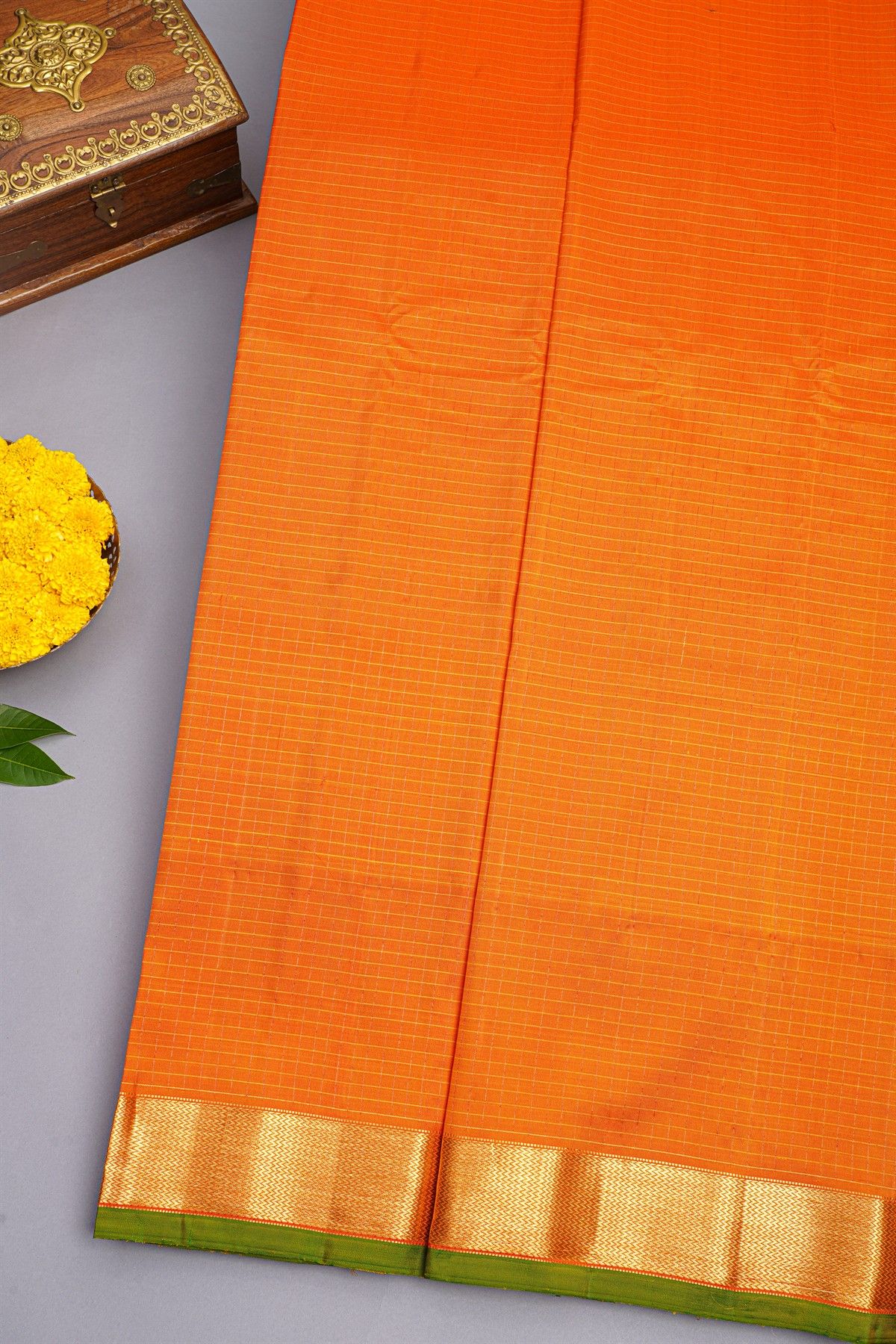 Gadwal Silk Orange saree