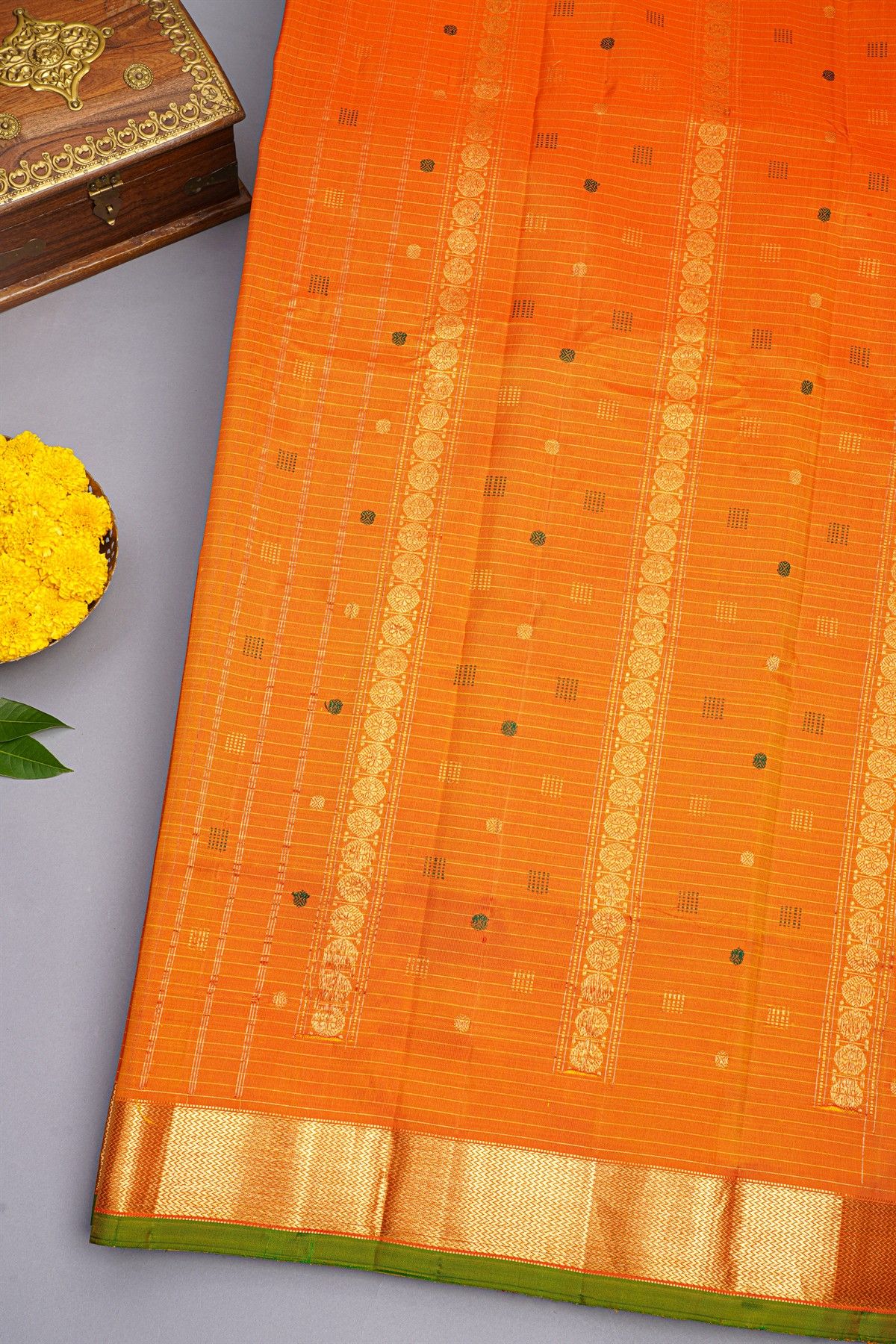 Gadwal Silk Orange saree
