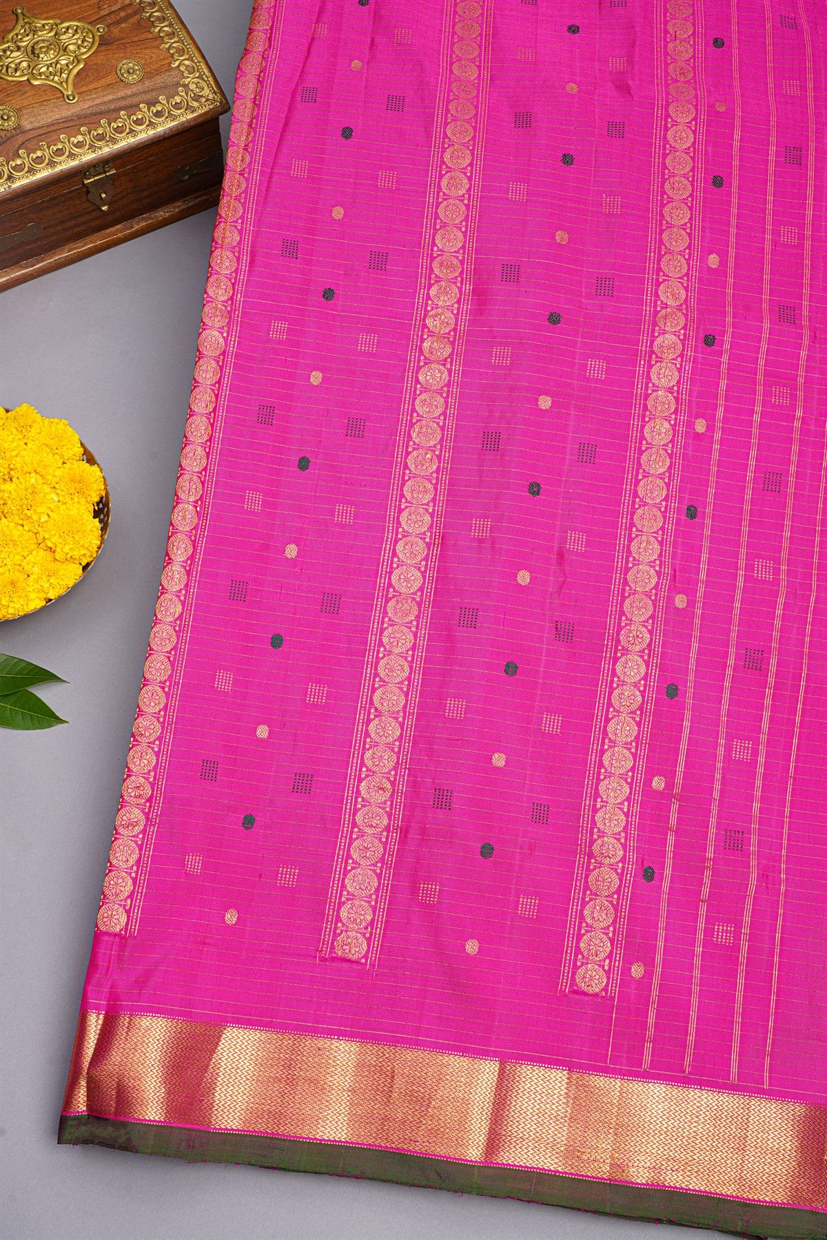 Gadwal Silk Pink Saree