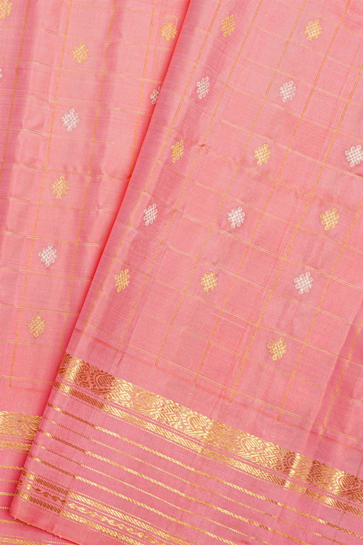 Gadwal Silk Baby Pink Saree