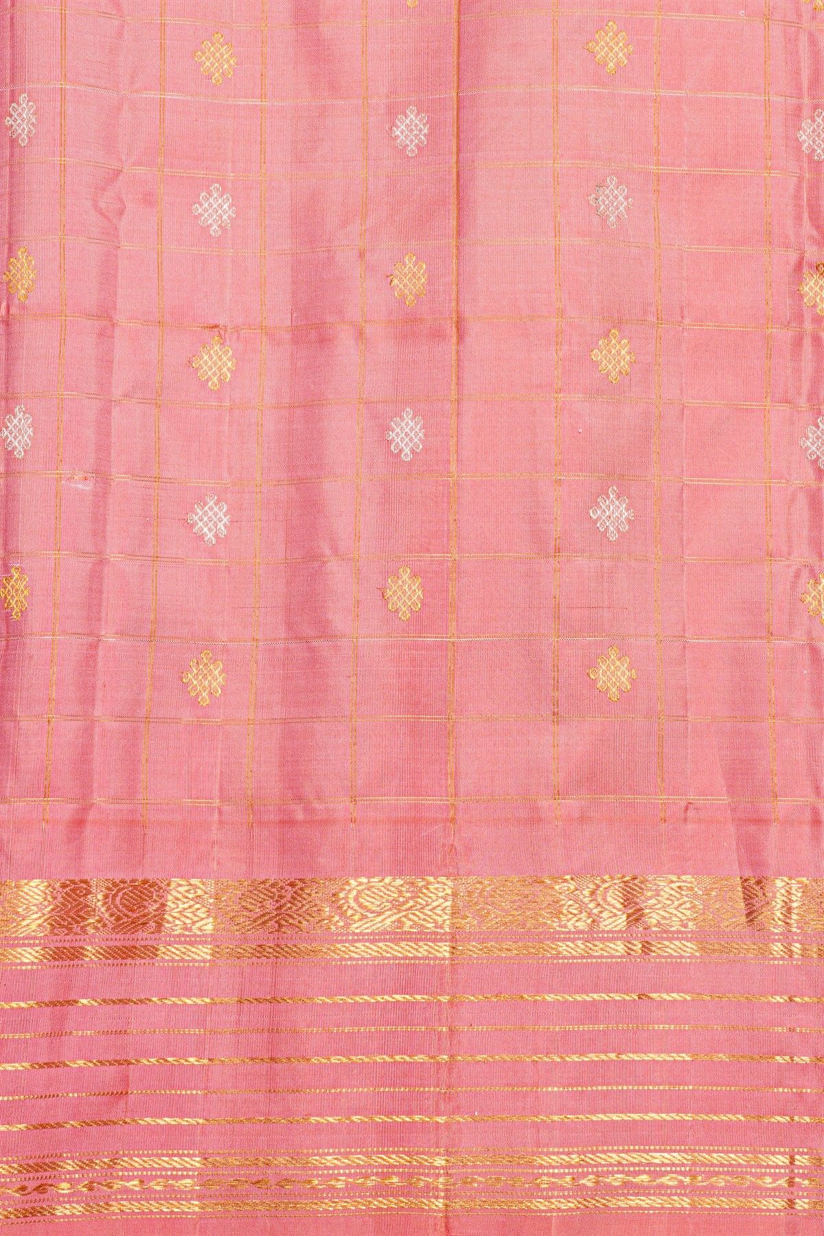 Gadwal Silk Baby Pink Saree
