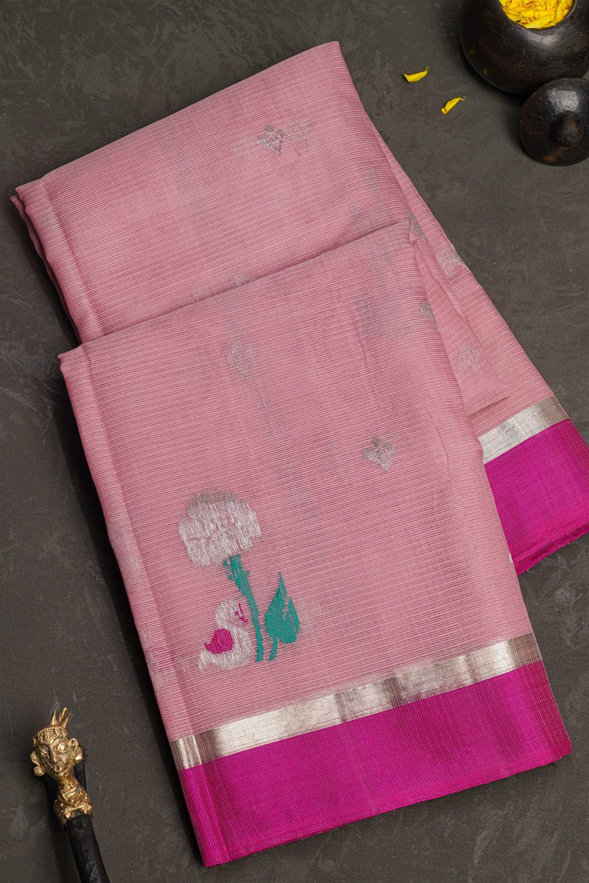 Zari Kota Baby Pink Saree