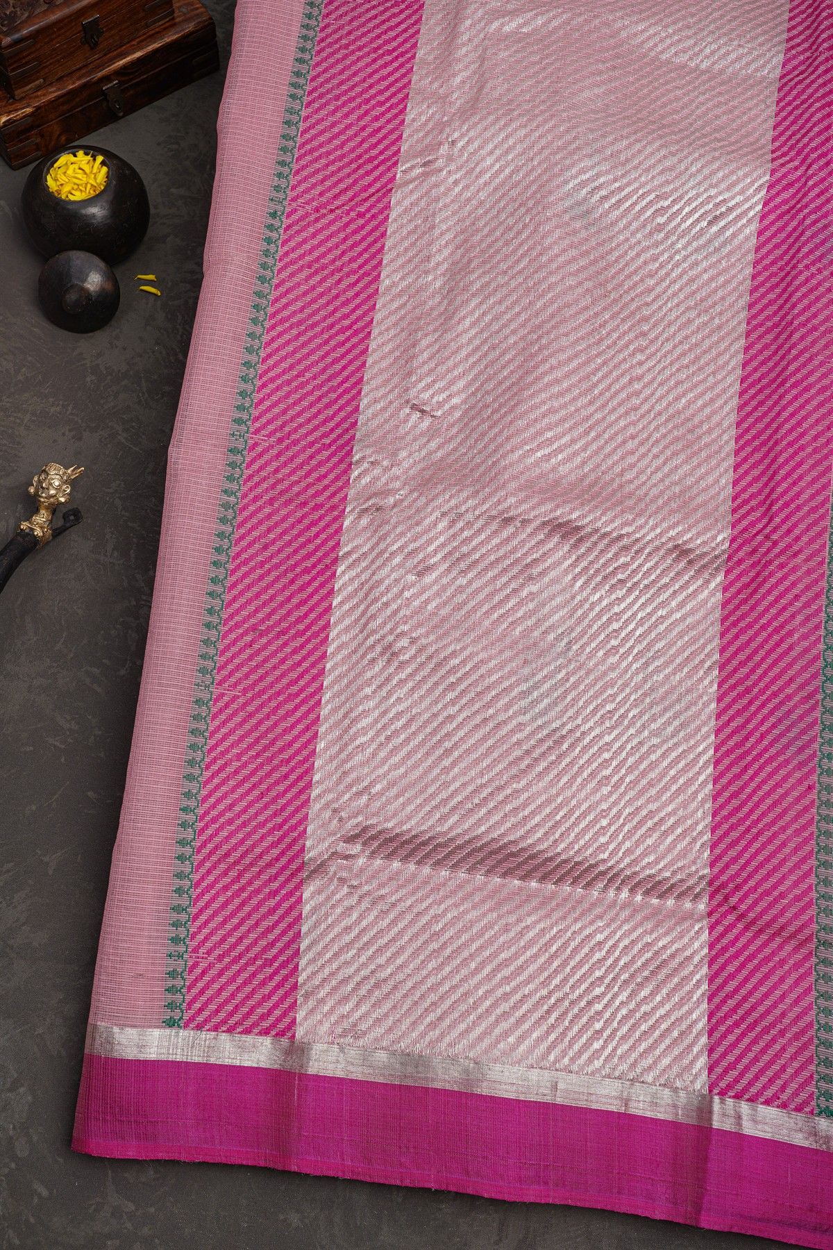 Zari Kota Baby Pink Saree