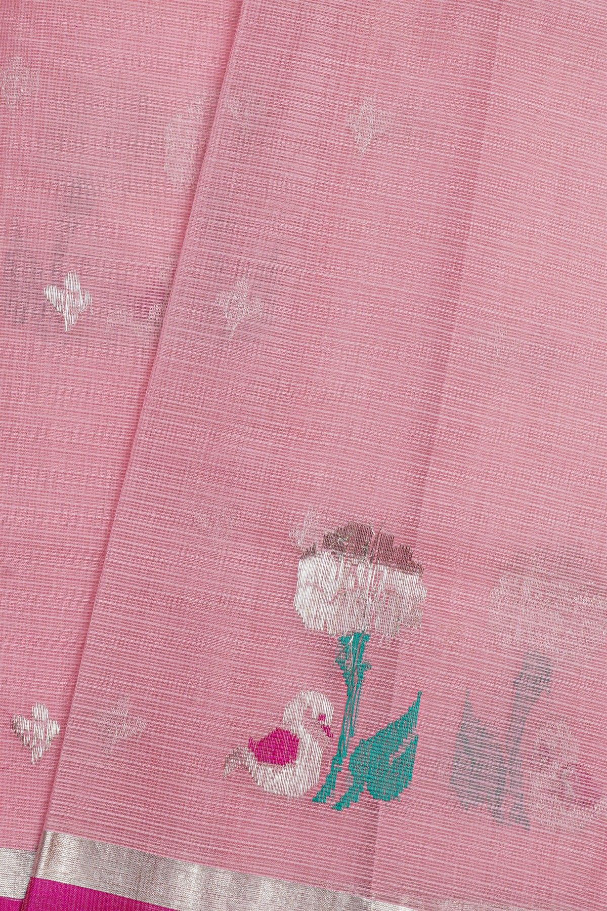 Zari Kota Baby Pink Saree