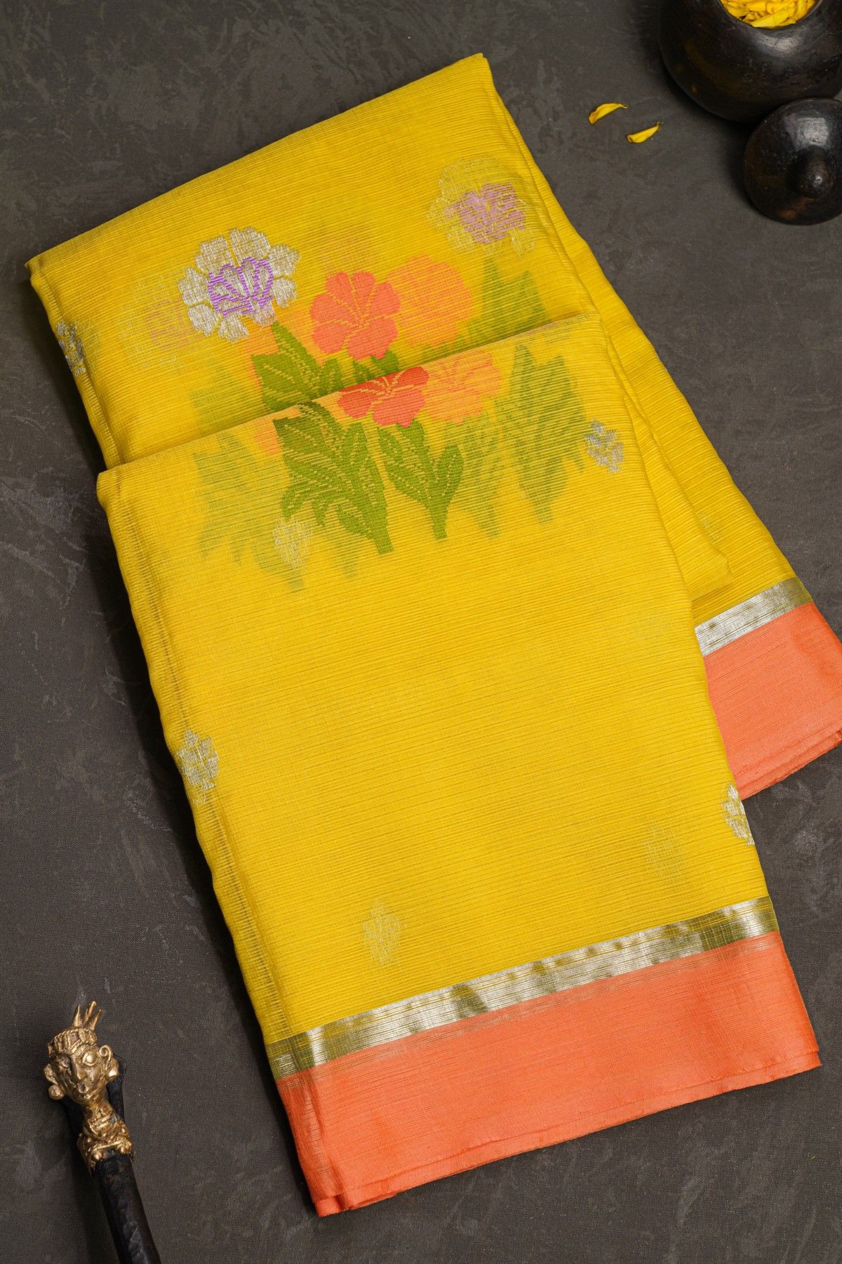 Zari Kota Yellow Saree