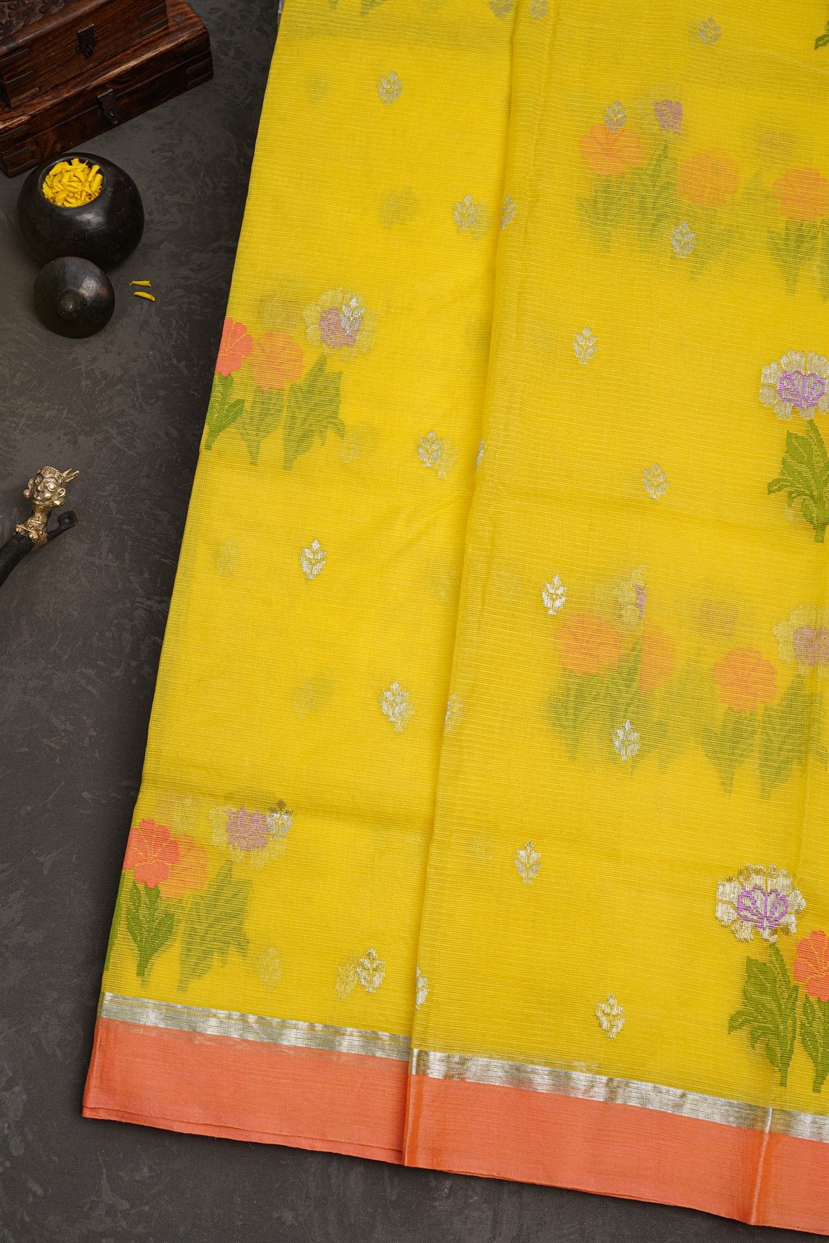 Zari Kota Yellow Saree