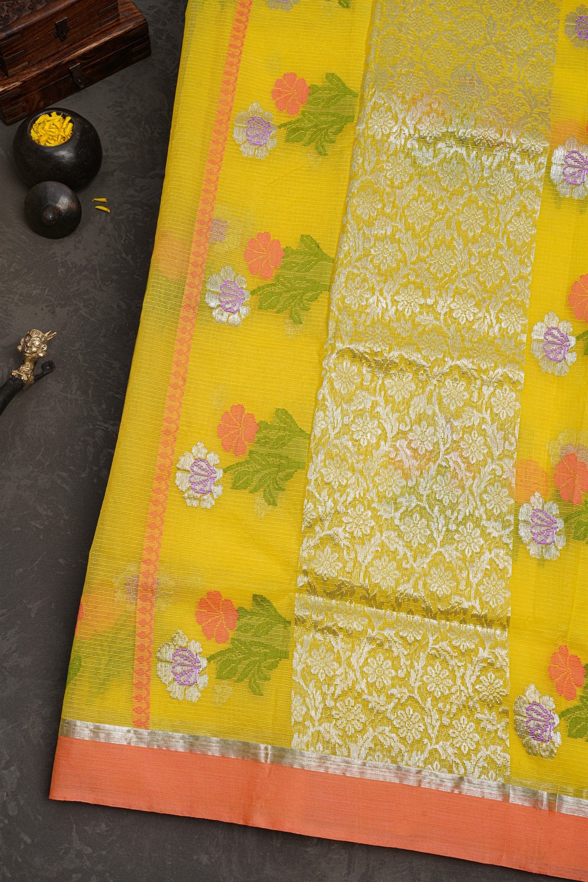 Zari Kota Yellow Saree