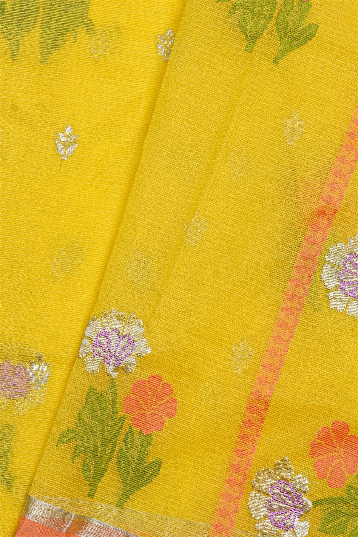 Zari Kota Yellow Saree