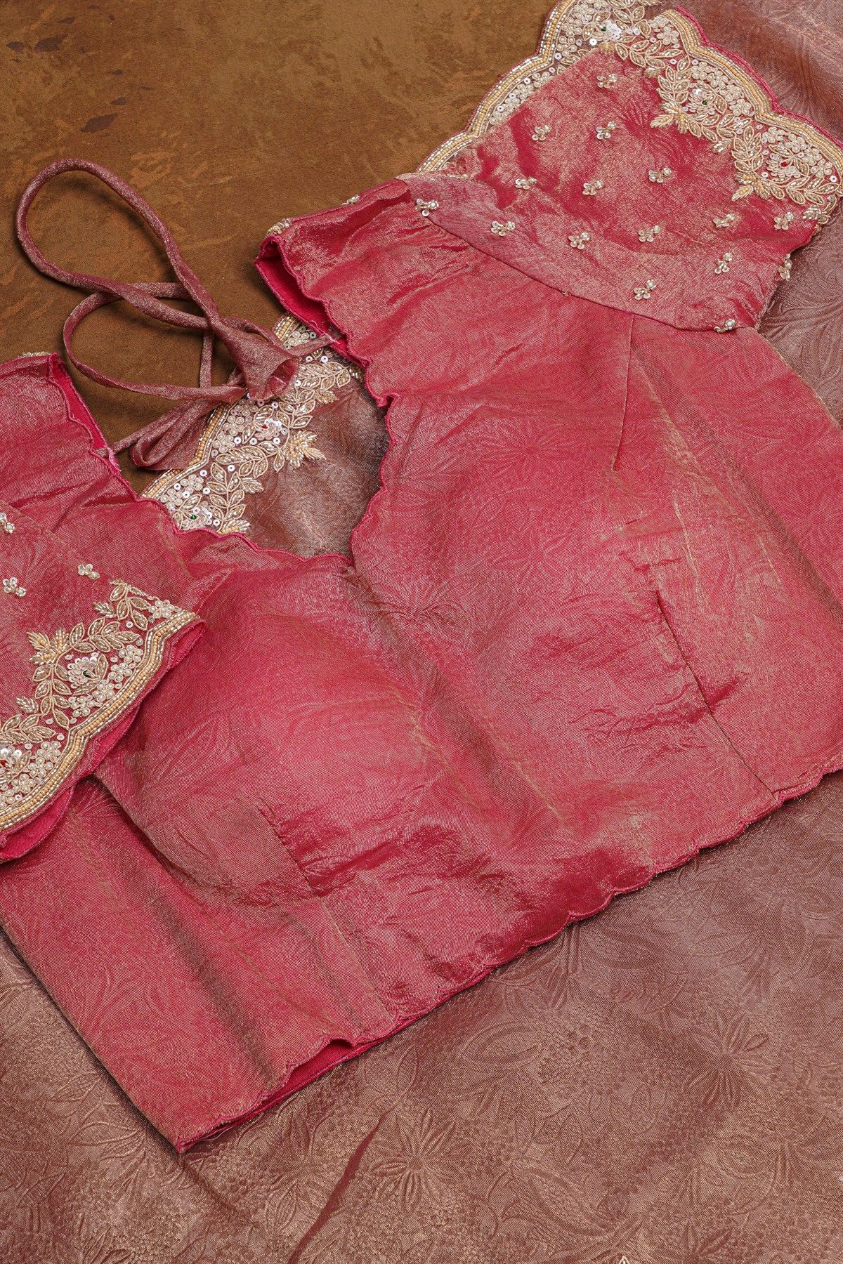 Fancy Crape Onion Pink Saree