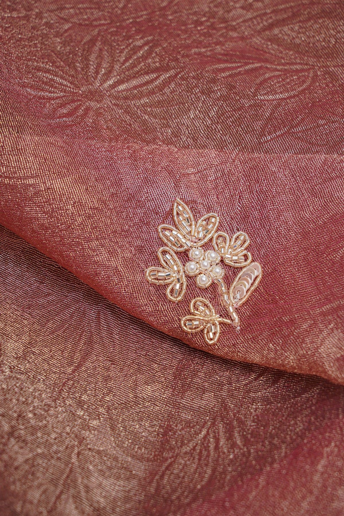 Fancy Crape Onion Pink Saree