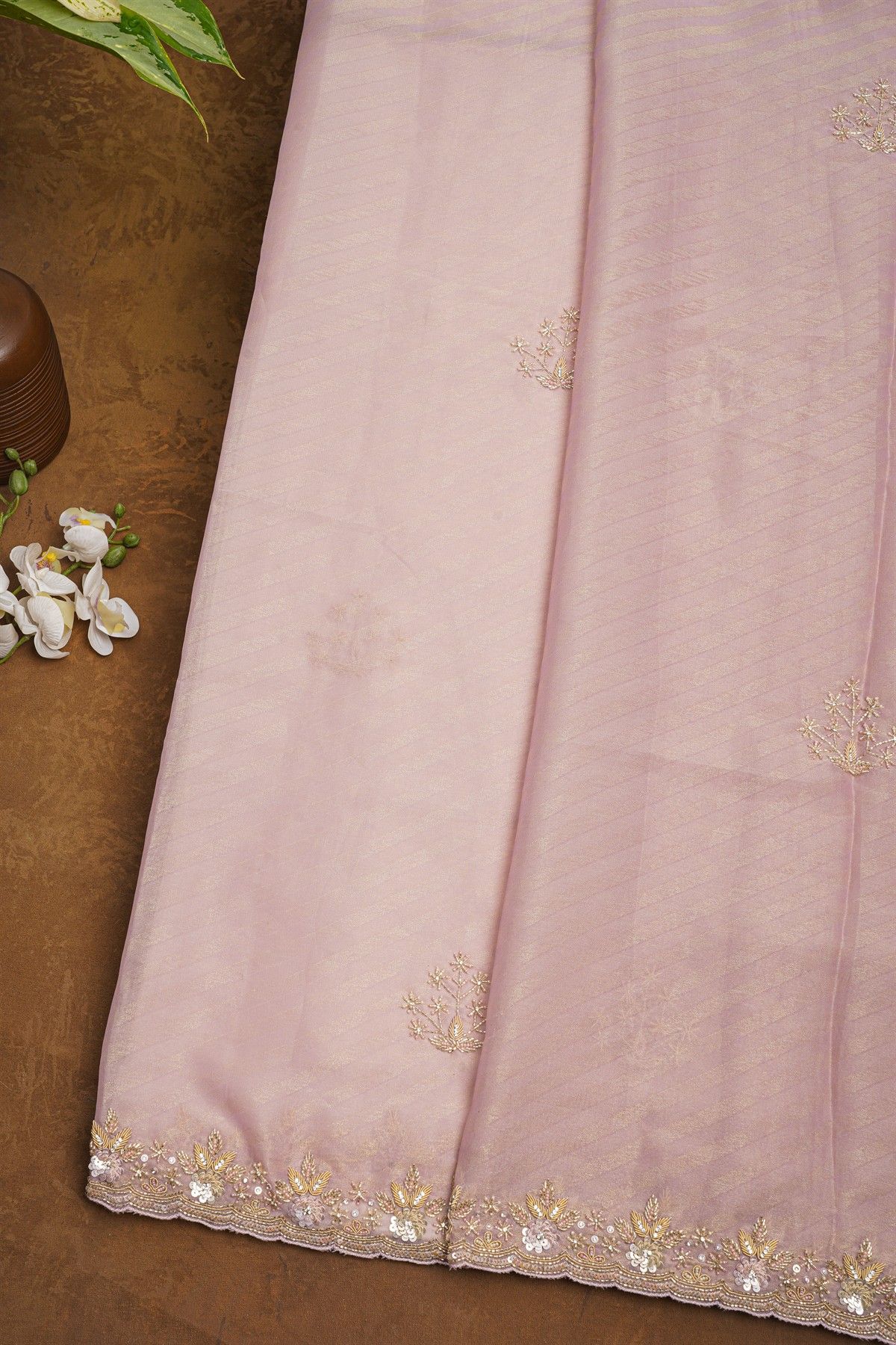 Fancy Kora Light Purple Saree