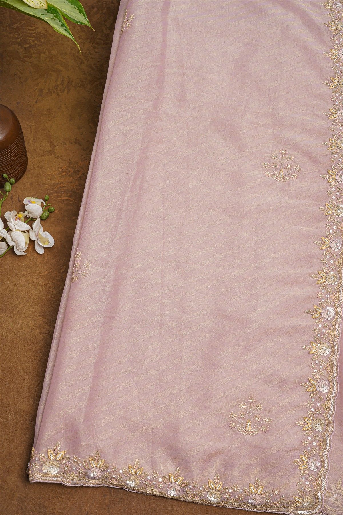 Fancy Kora Light Purple Saree