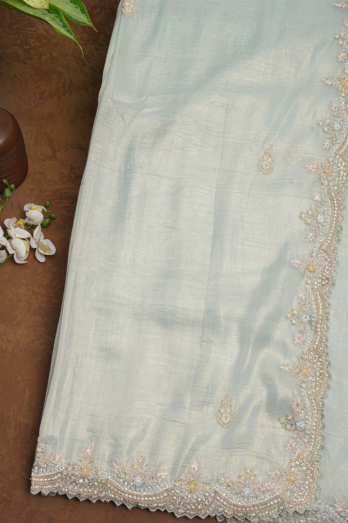 Fancy Tissue Dual Colour Saree