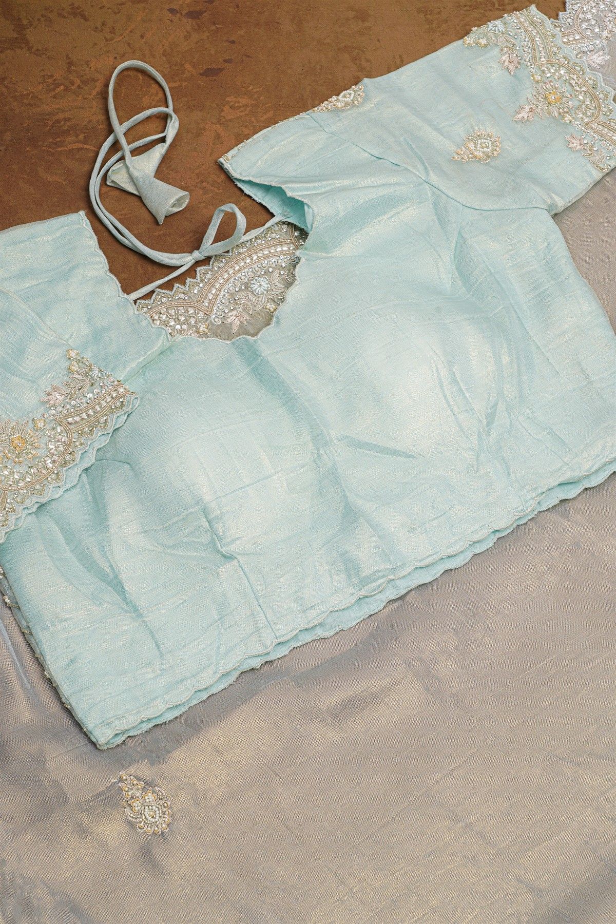 Fancy Tissue Dual Colour Saree