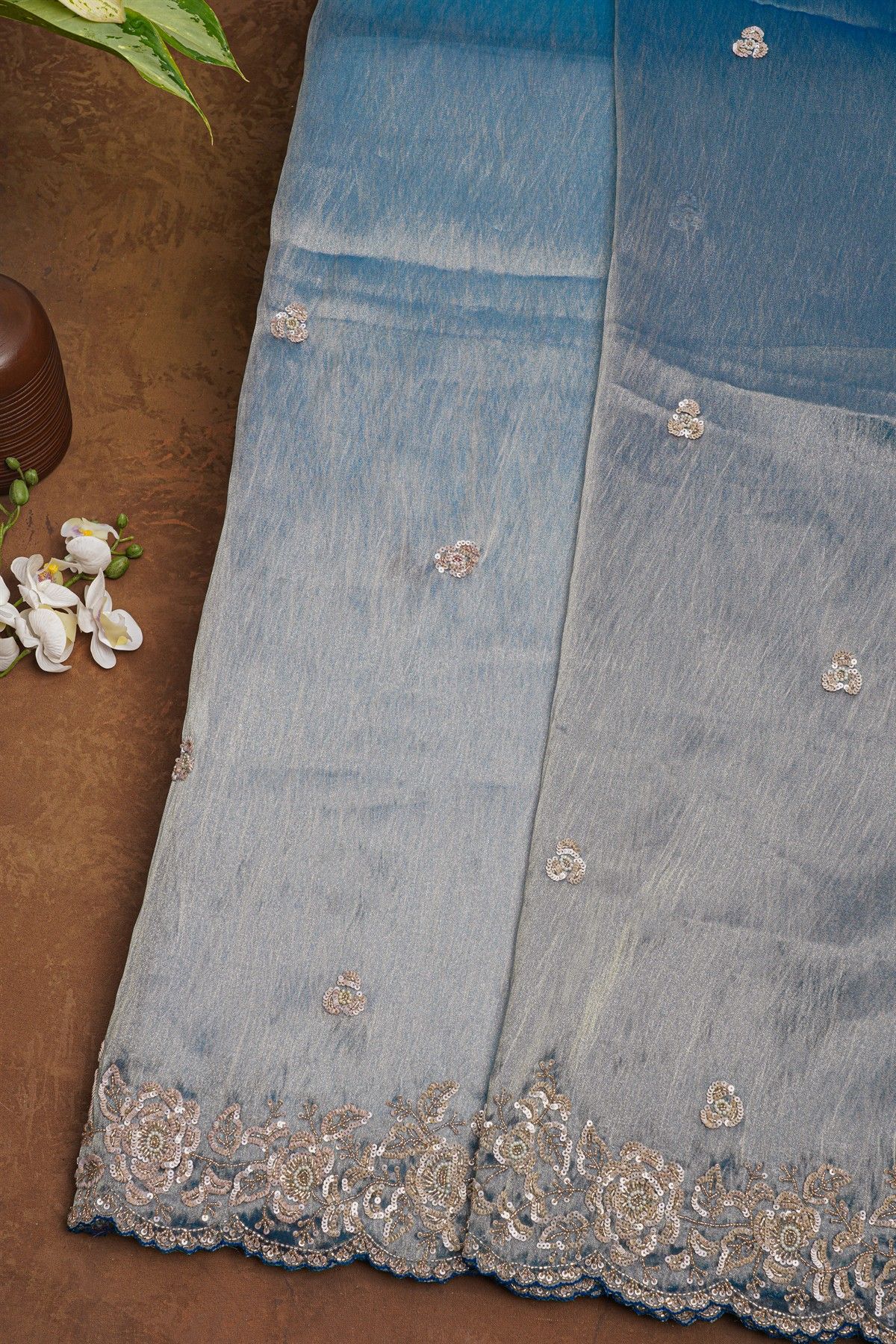 Fancy Tissue Dual Colour Saree