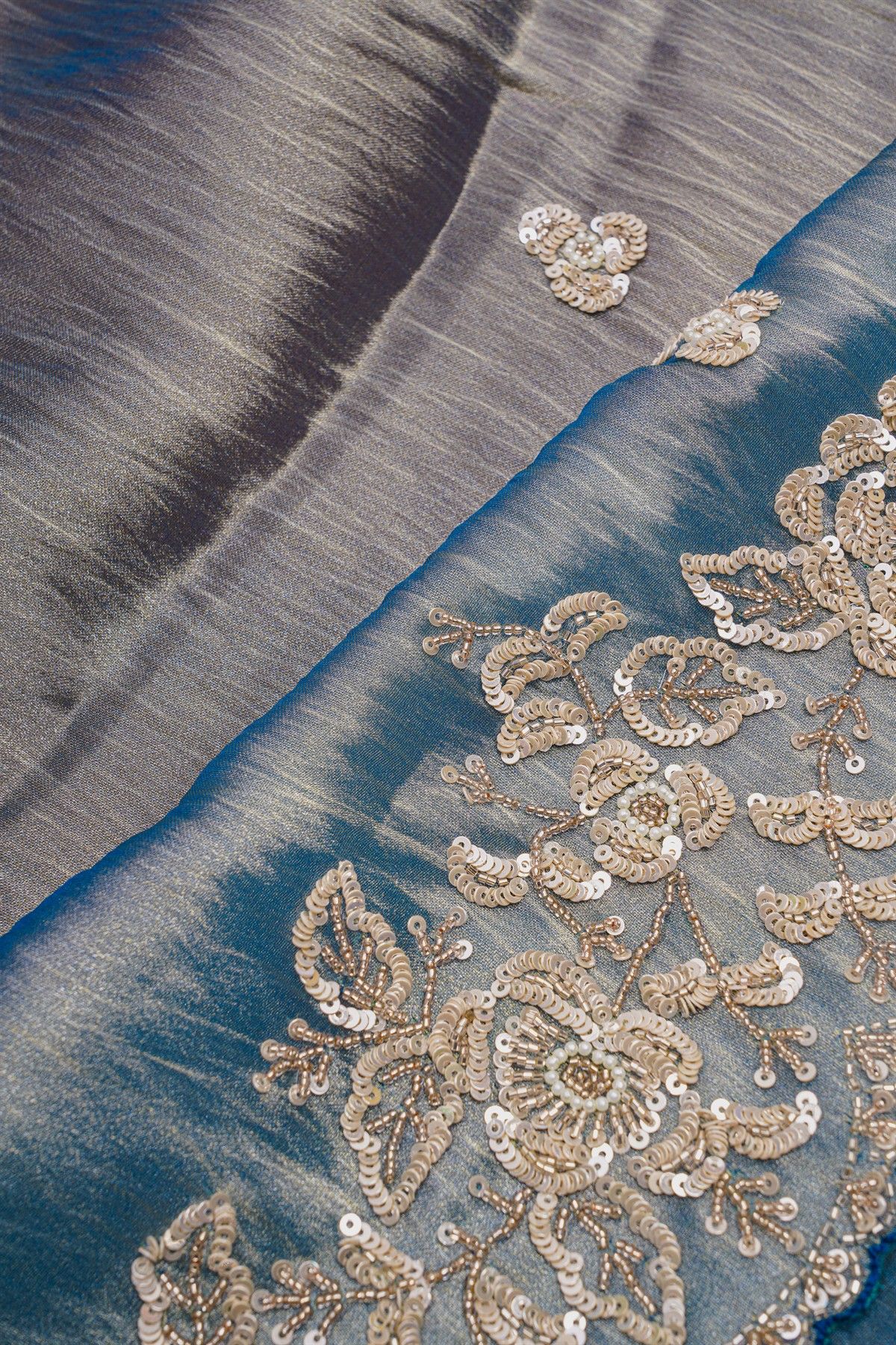 Fancy Tissue Dual Colour Saree