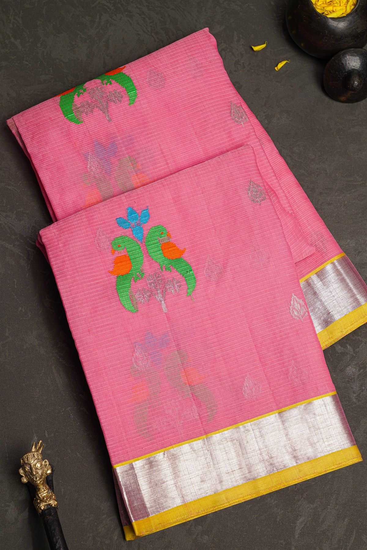 Zari Kota Pink Saree