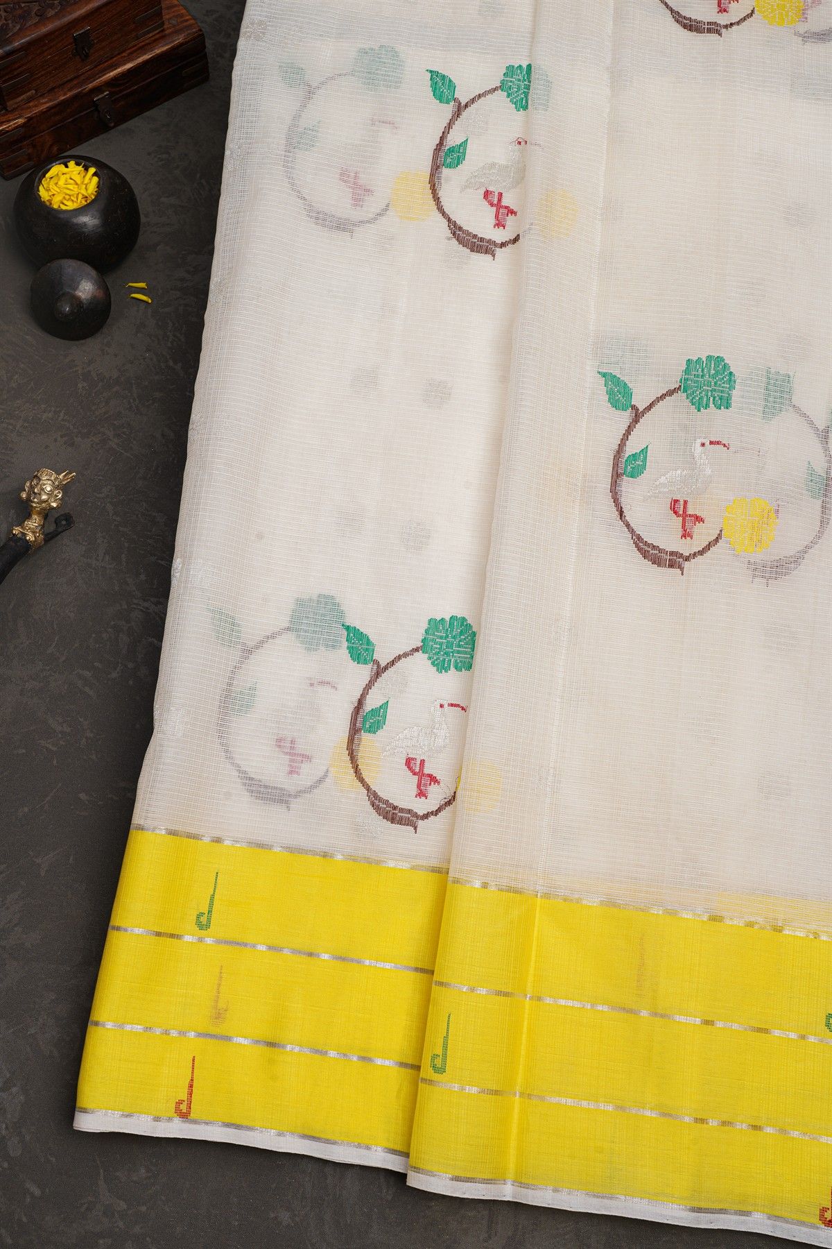 Zari Kota Off White Saree