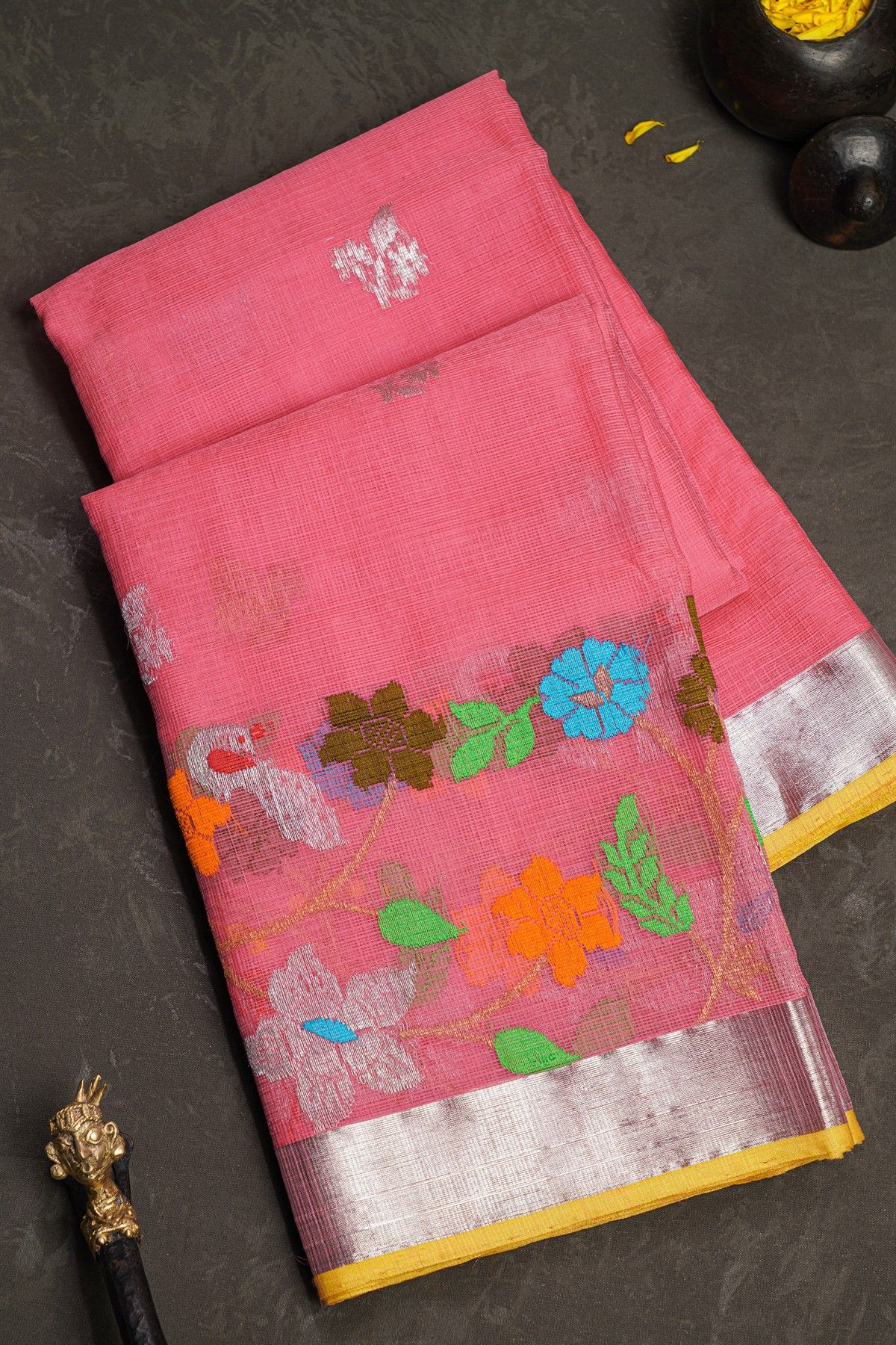 Zari Kota Pink saree