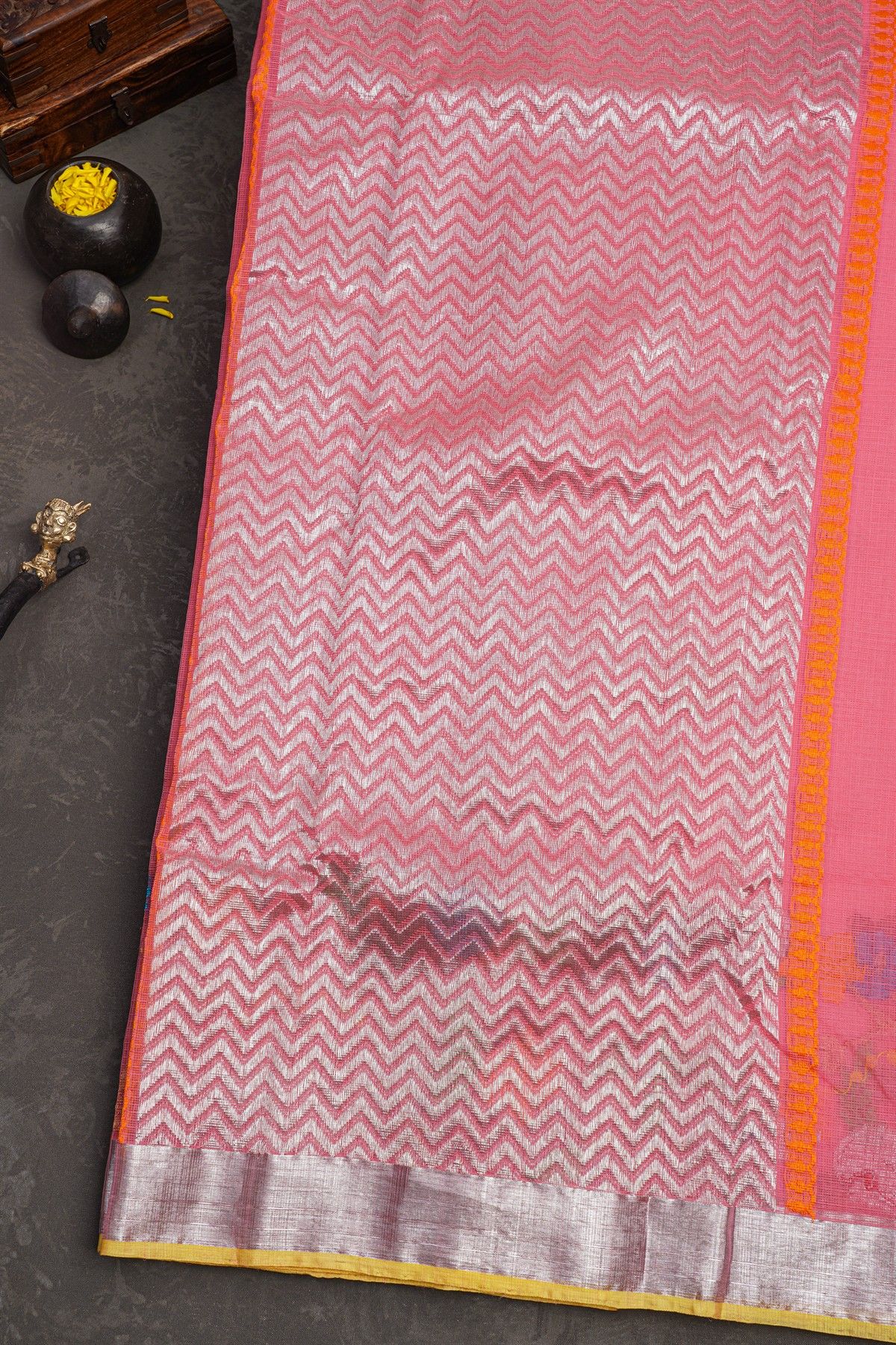 Zari Kota Pink saree