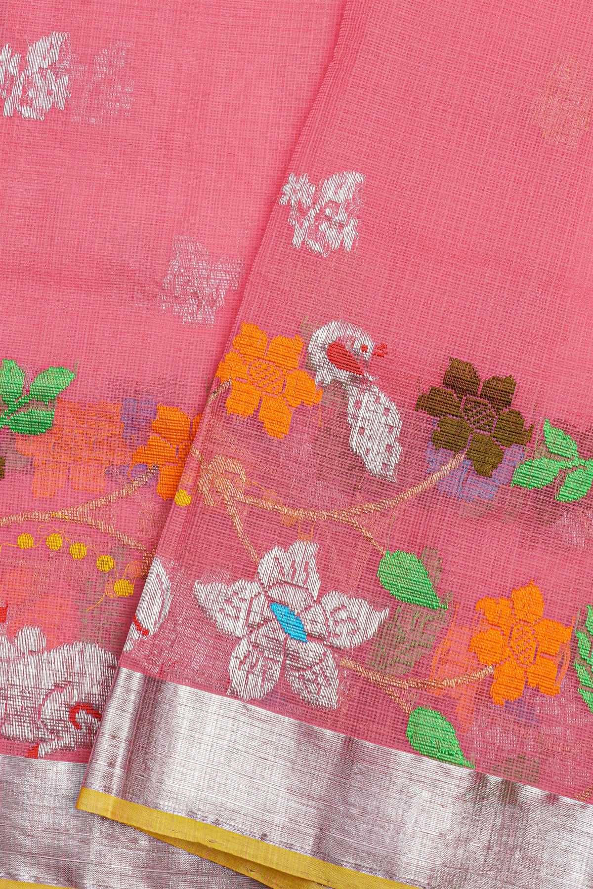 Zari Kota Pink saree