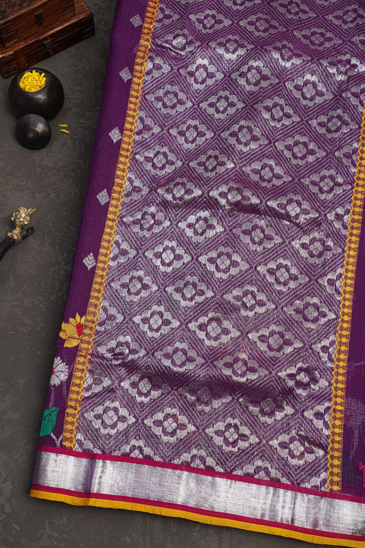 Zari Kota Purple saree