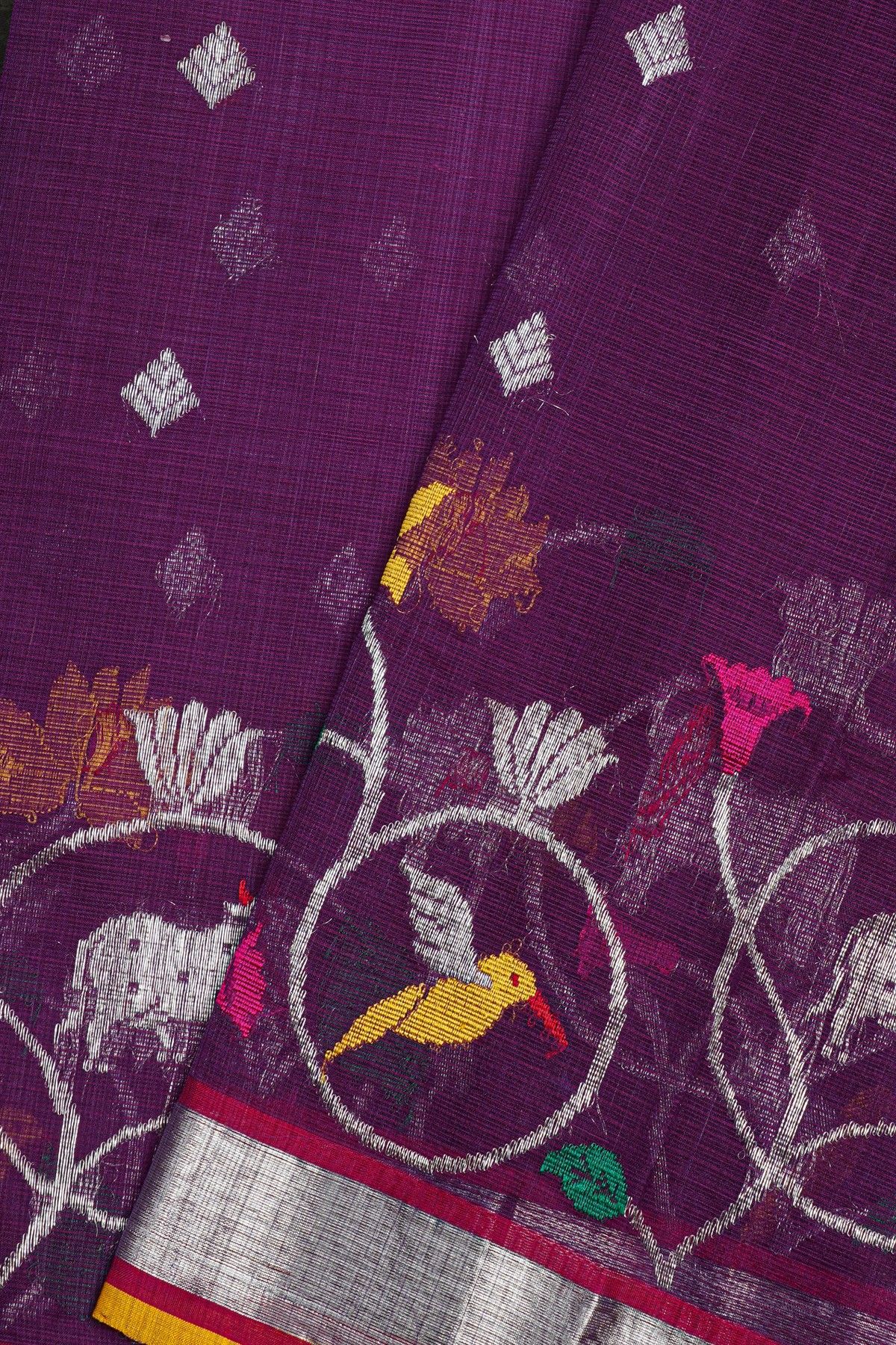 Zari Kota Purple saree