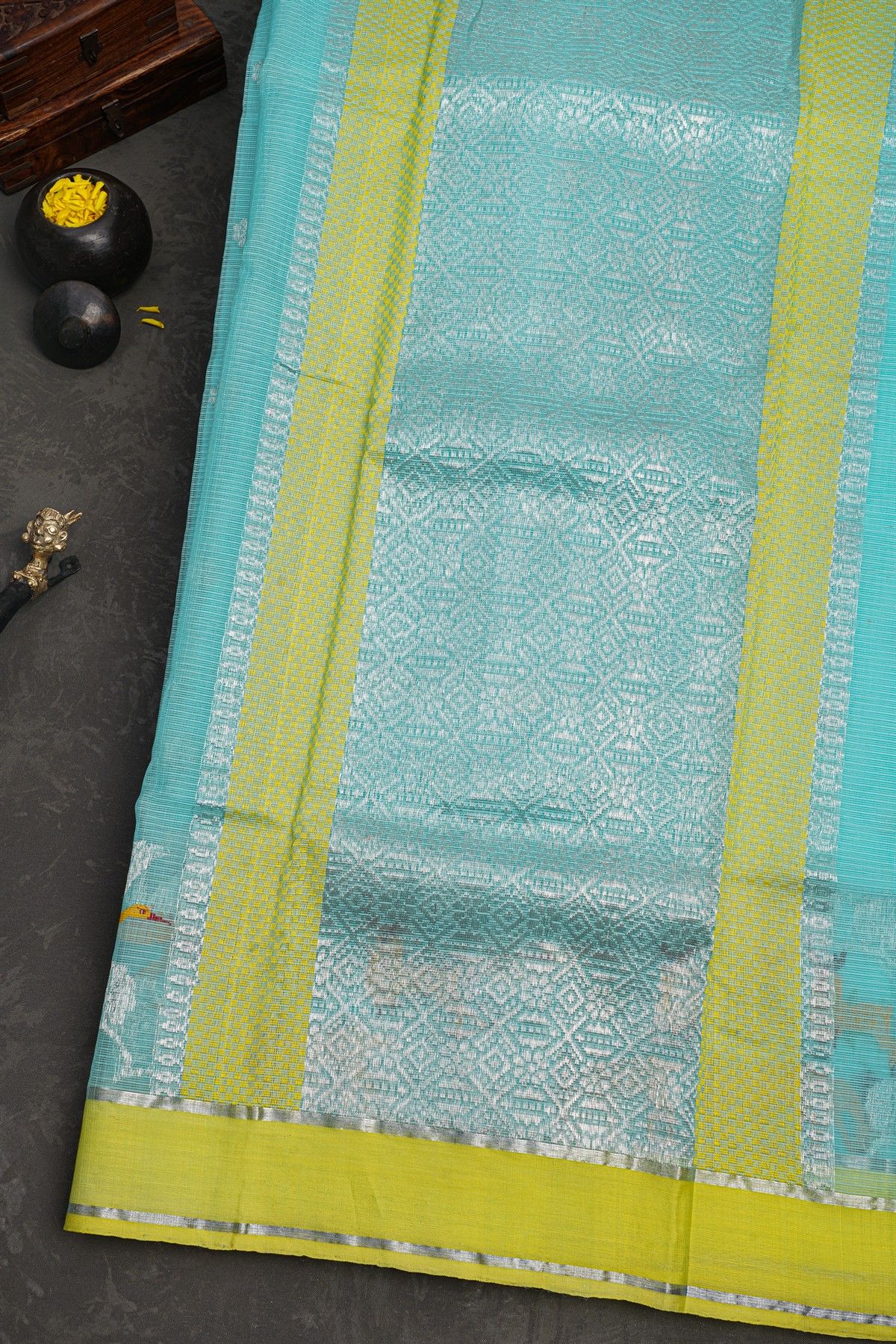 Zari Kota Sky Blue saree