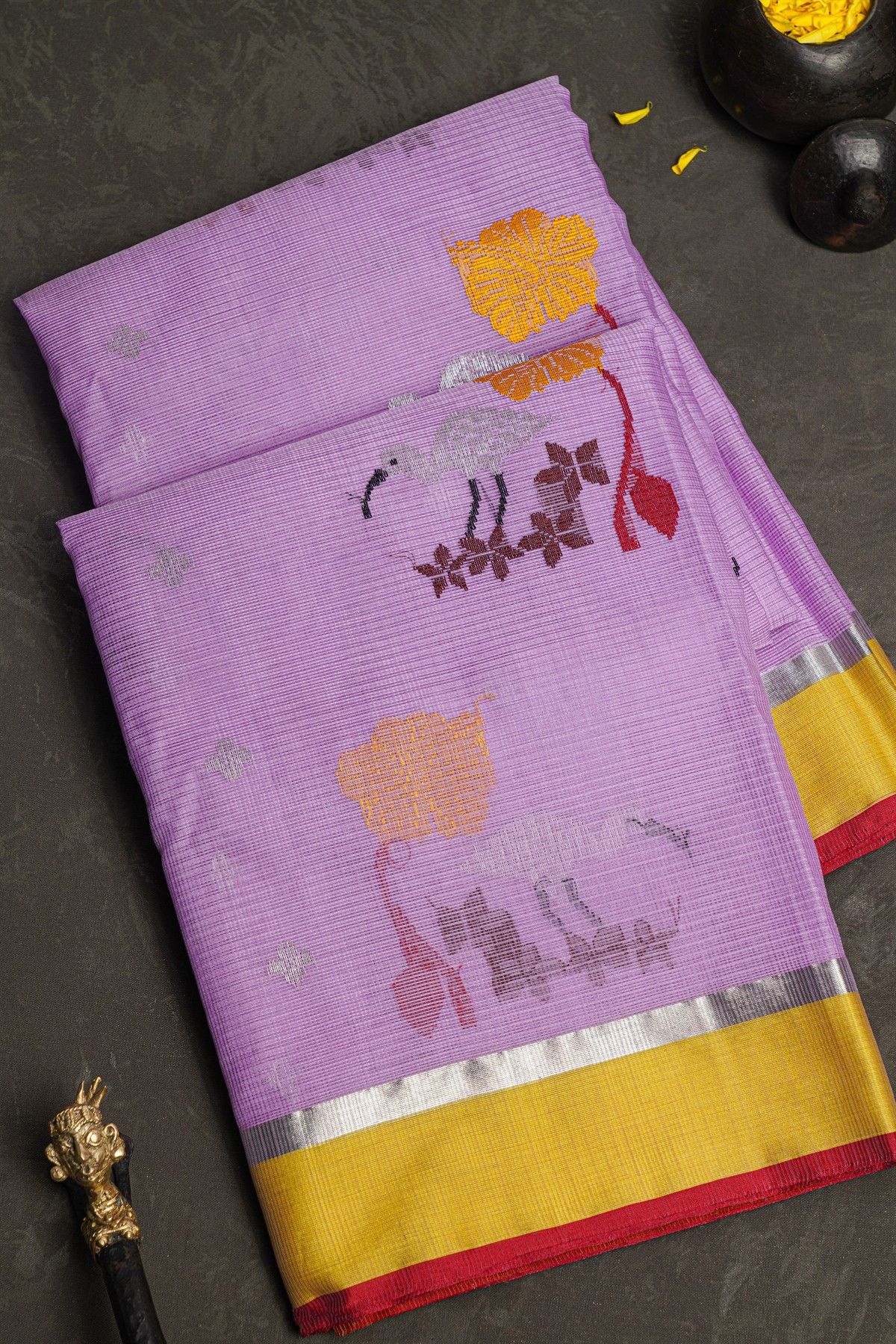 Zari Kota Lavender saree