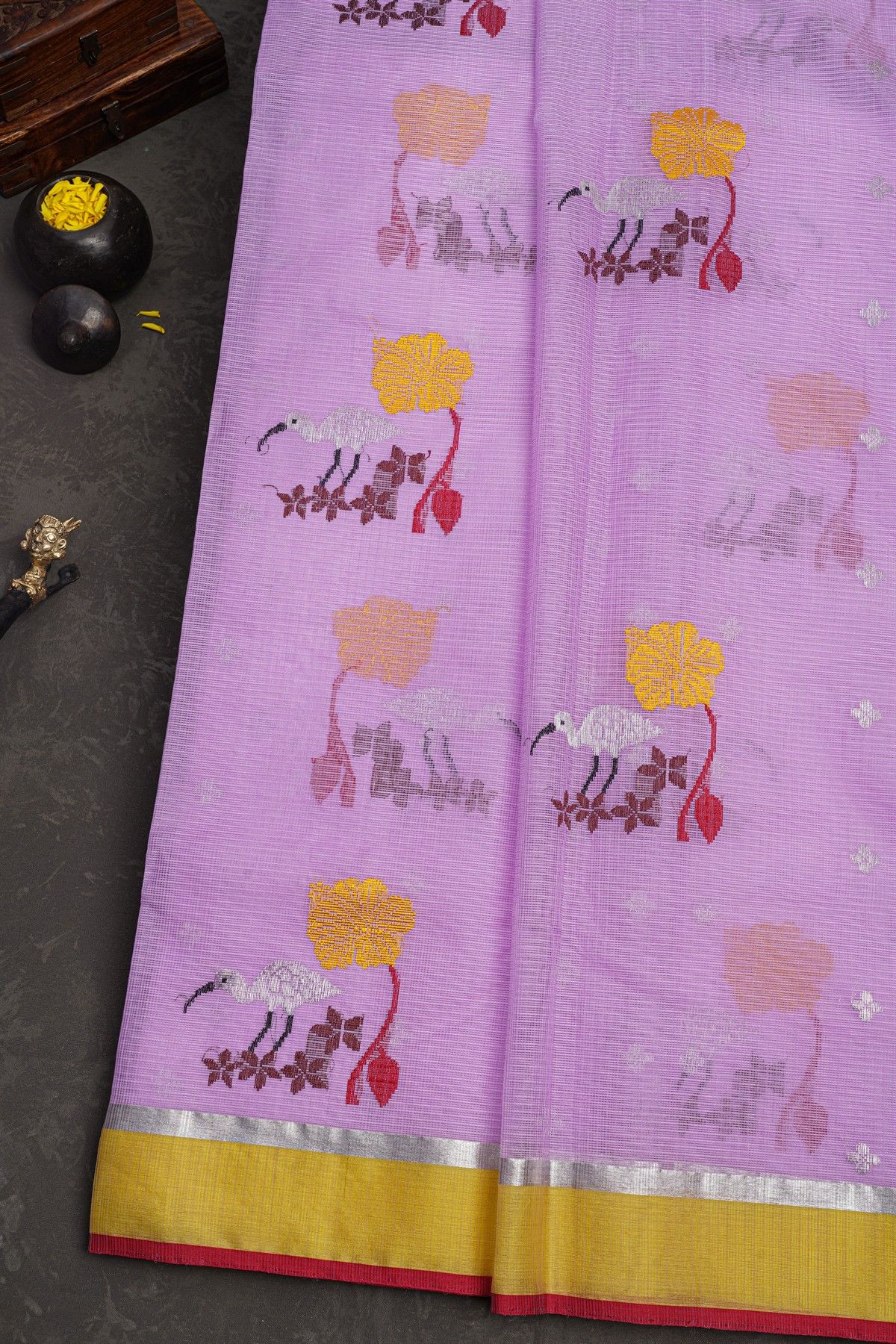 Zari Kota Lavender saree