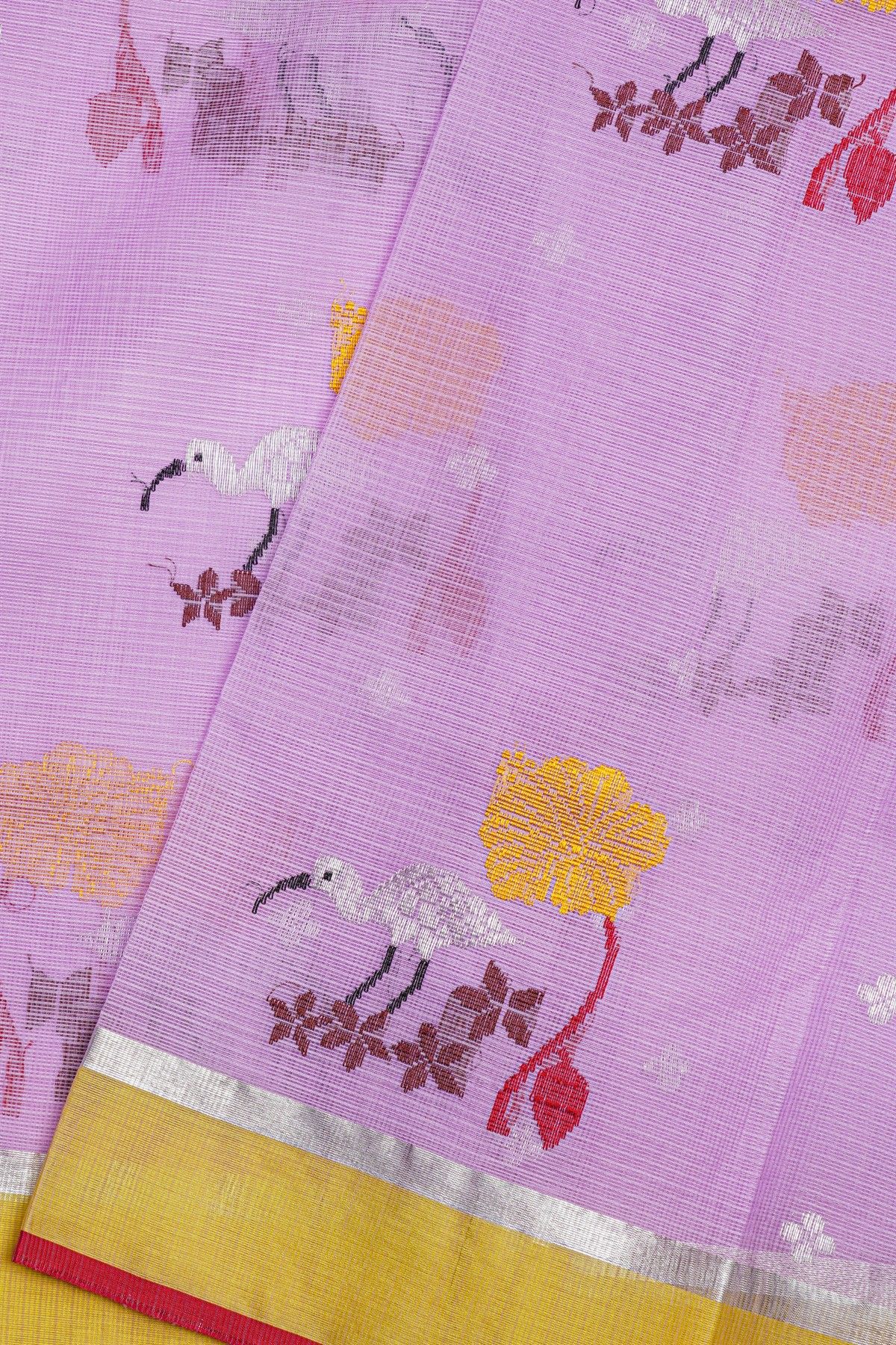 Zari Kota Lavender saree