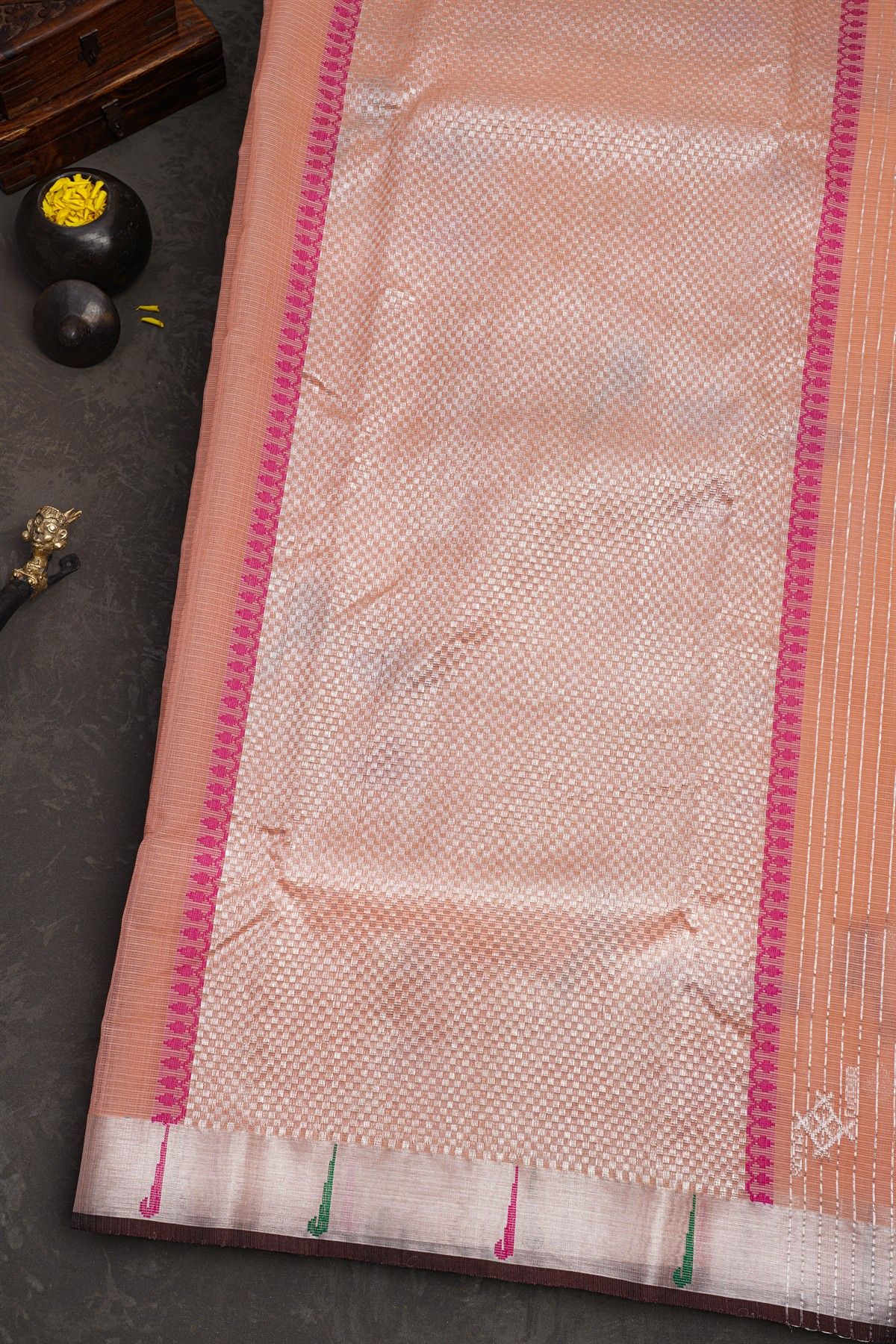 Zari Kota Peach saree