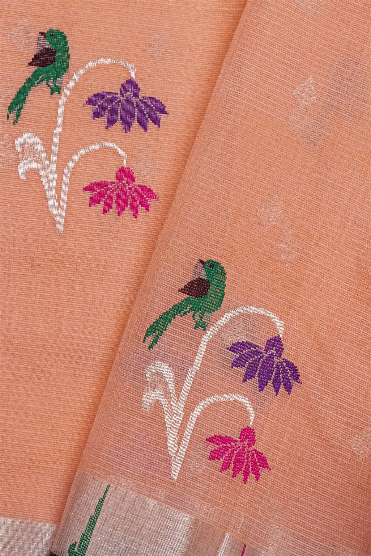 Zari Kota Peach saree