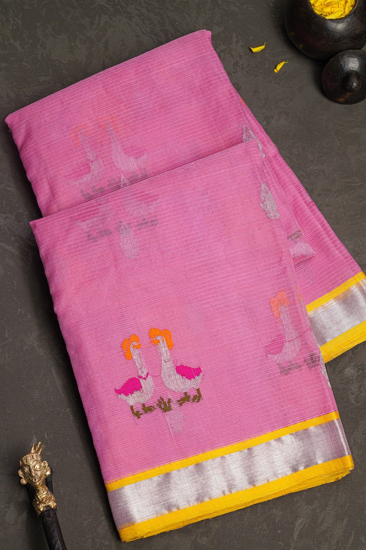 Zari Kota Pink Saree