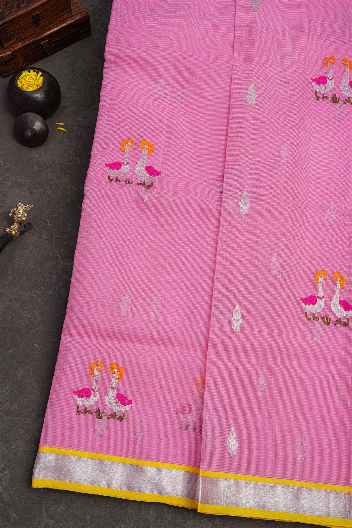 Zari Kota Pink Saree
