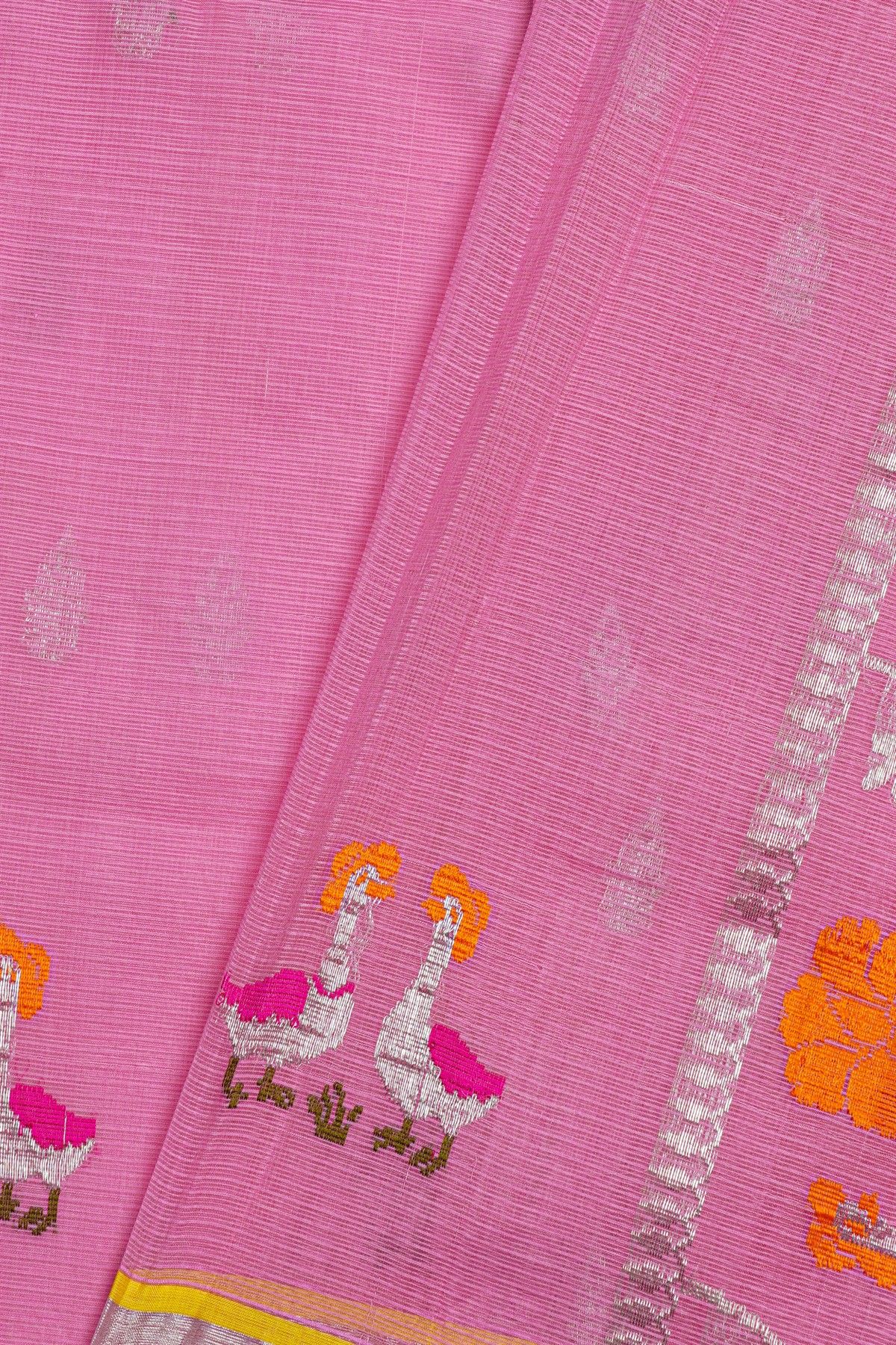 Zari Kota Pink Saree