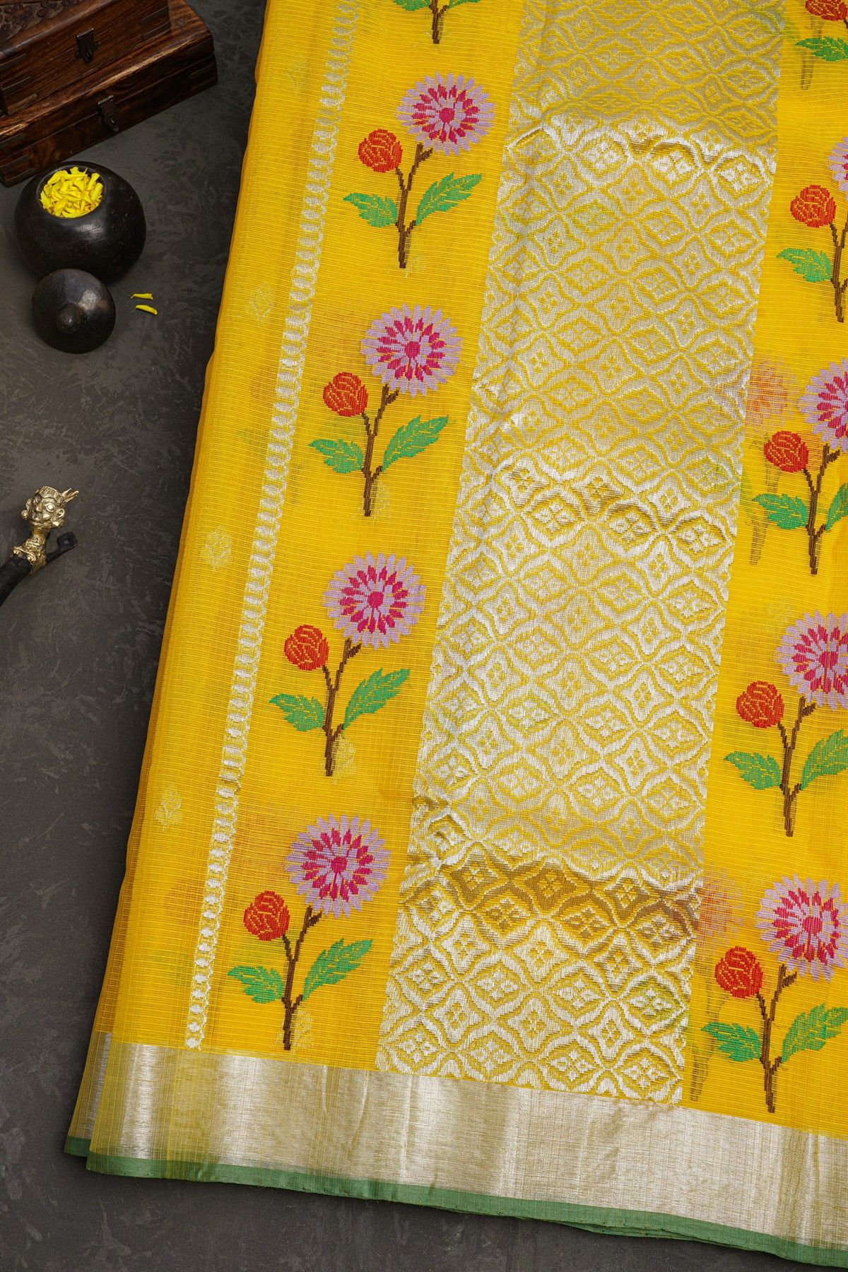 Zari Kota Yellow Saree