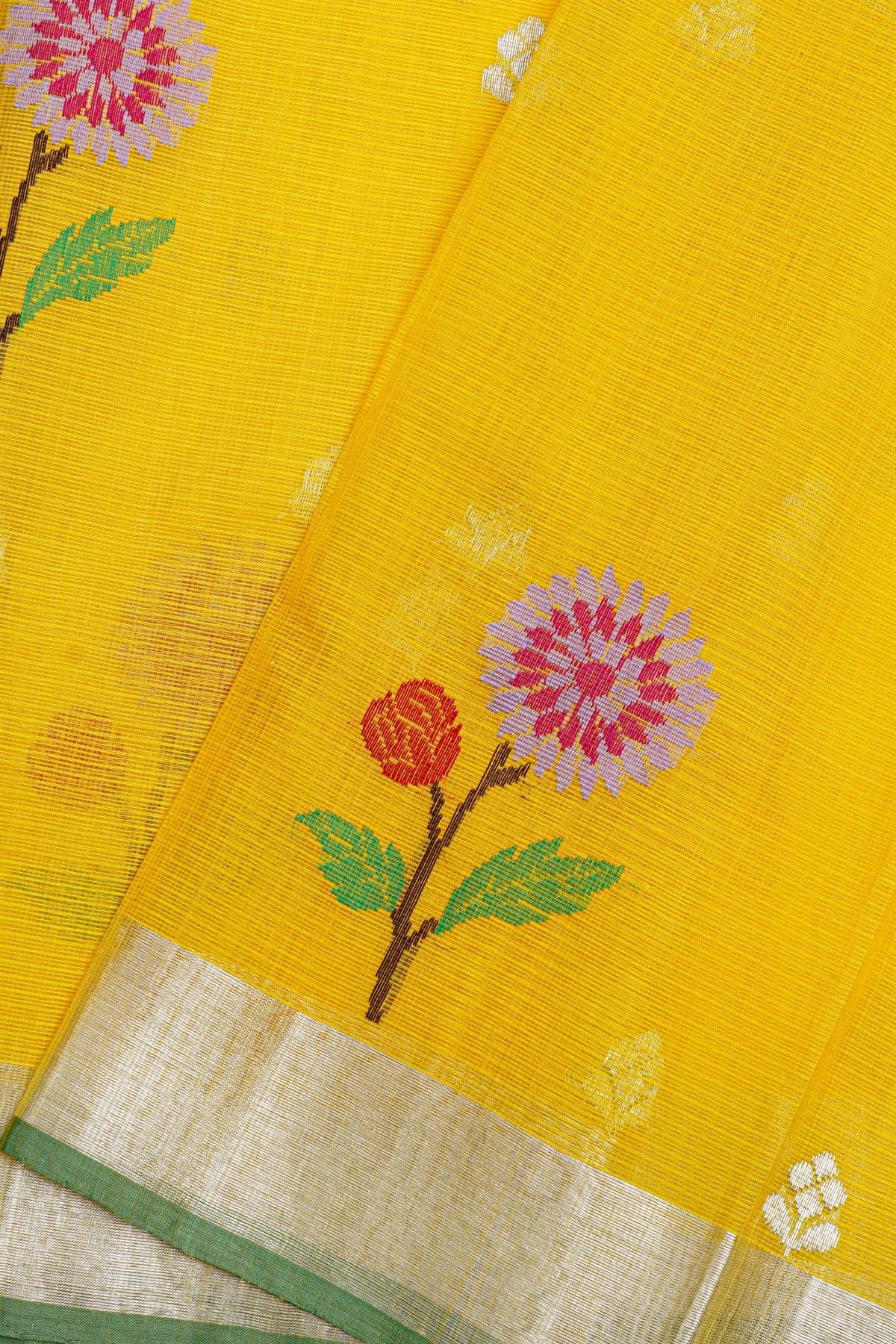 Zari Kota Yellow Saree