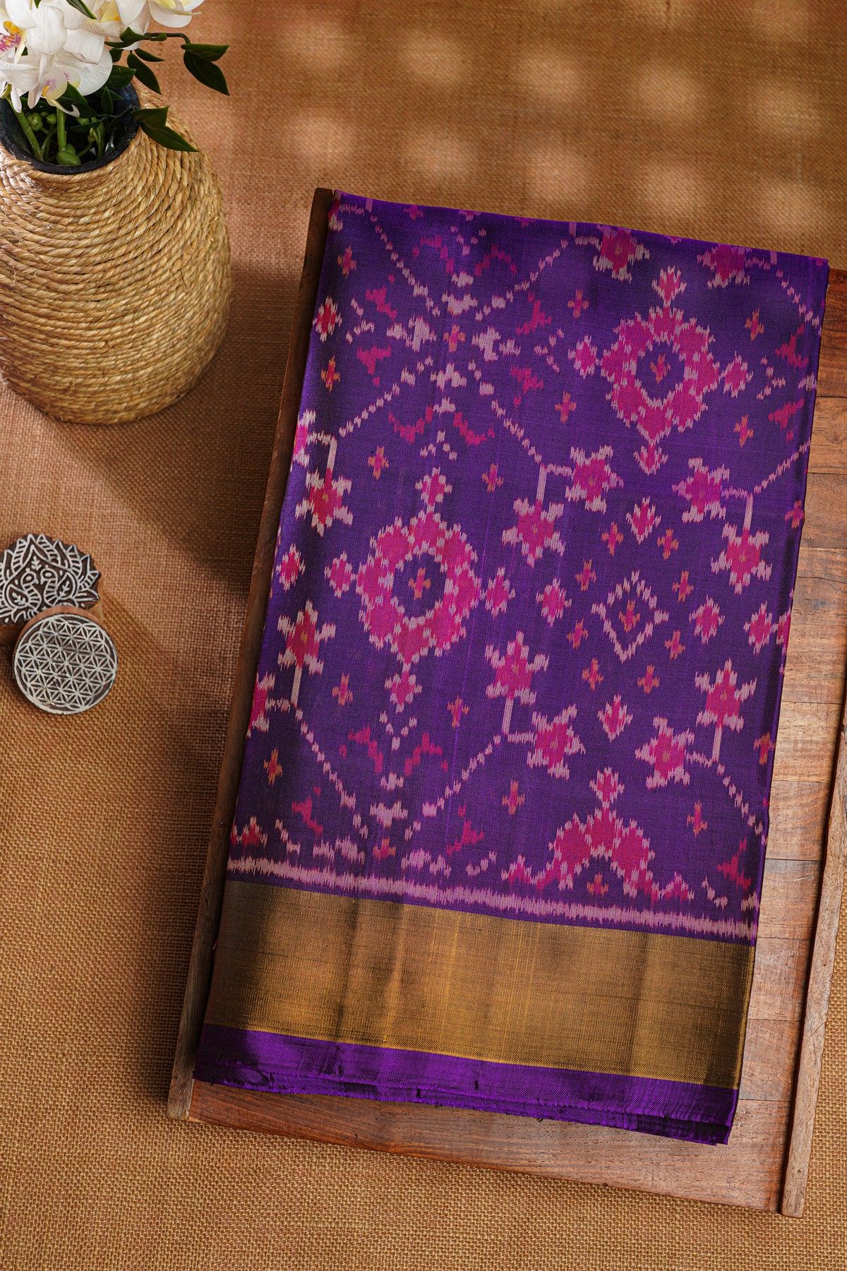 Patola Silk Navy Blue Sare