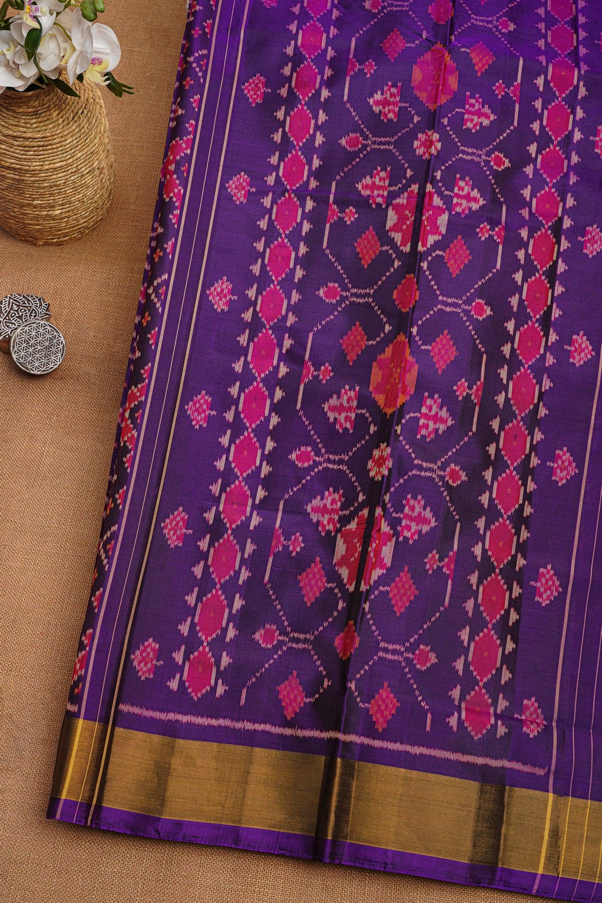 Patola Silk Navy Blue Sare