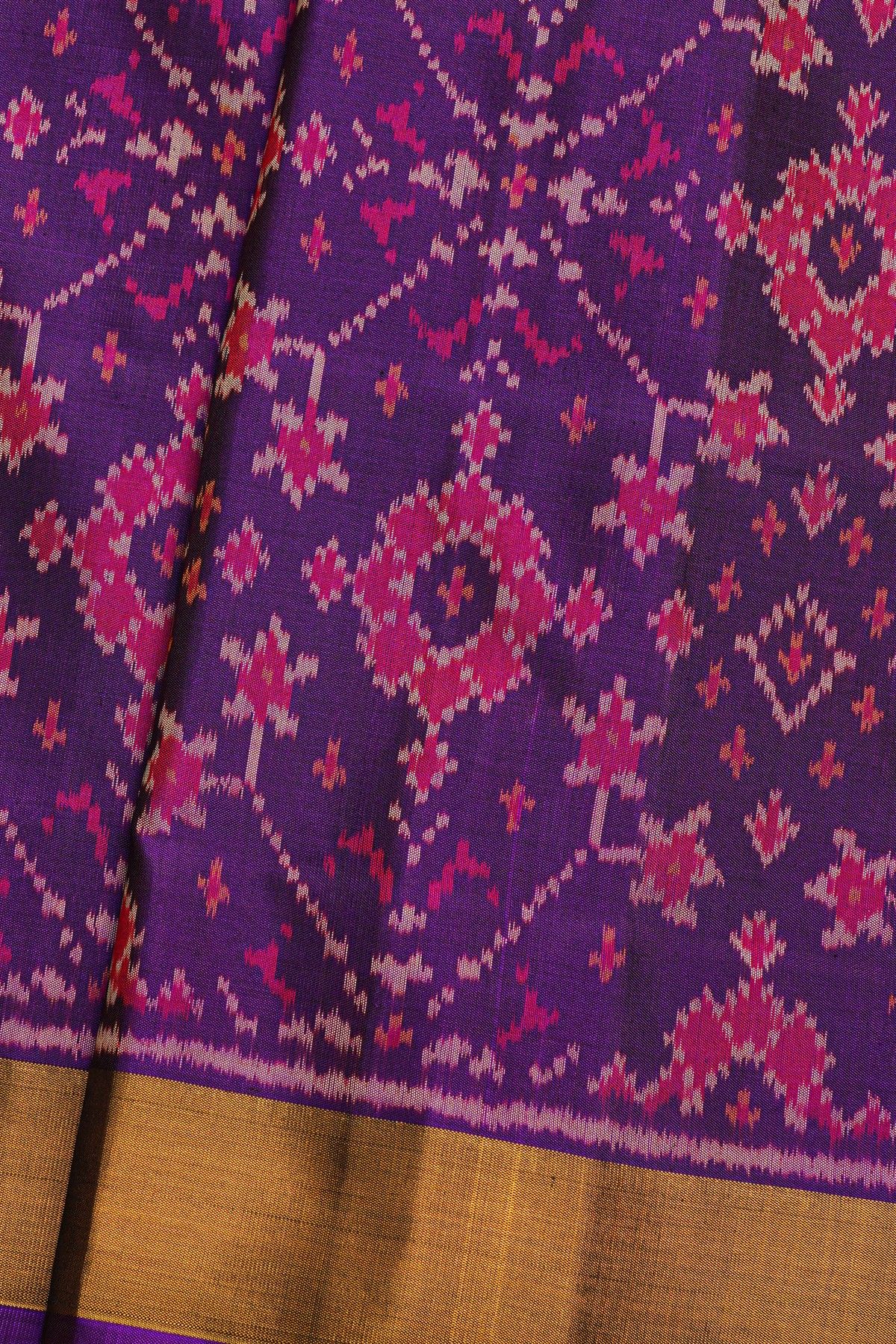 Patola Silk Navy Blue Sare