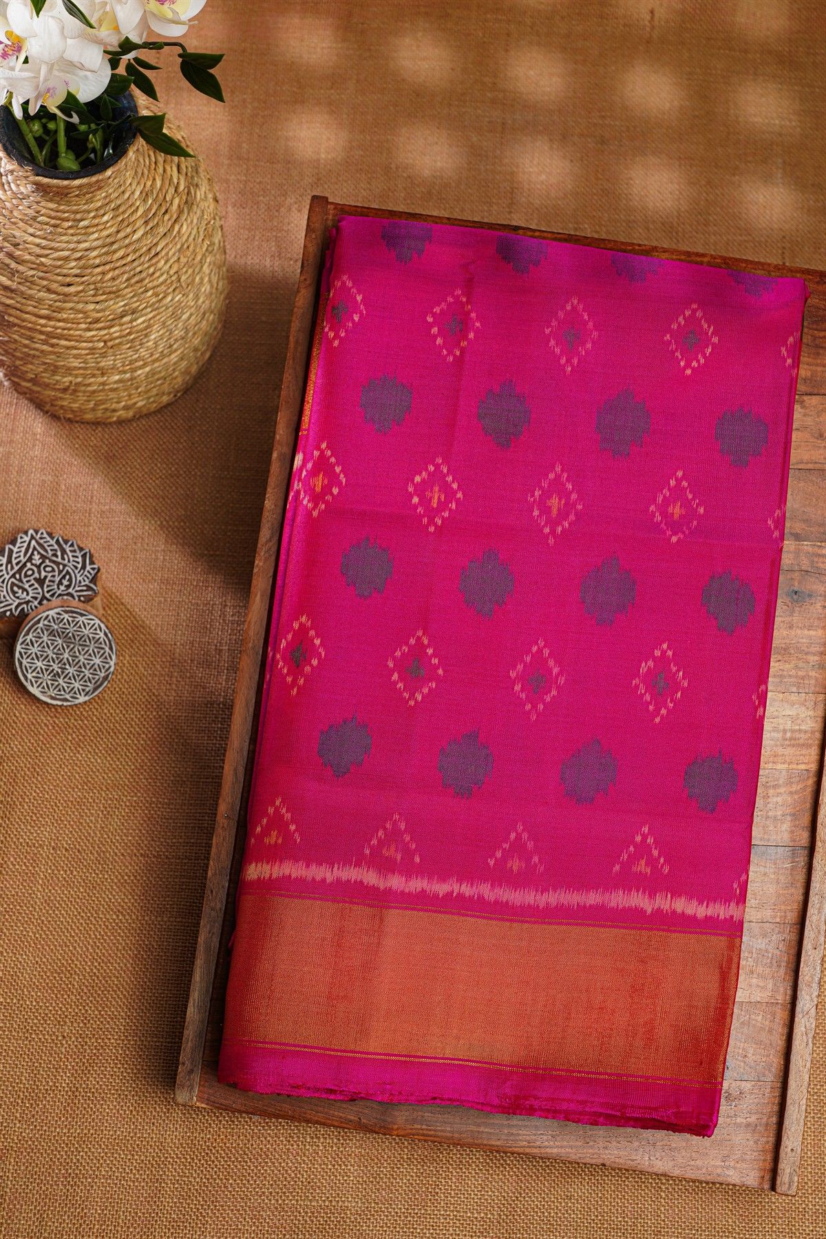 Patola Silk Dark Pink Saree