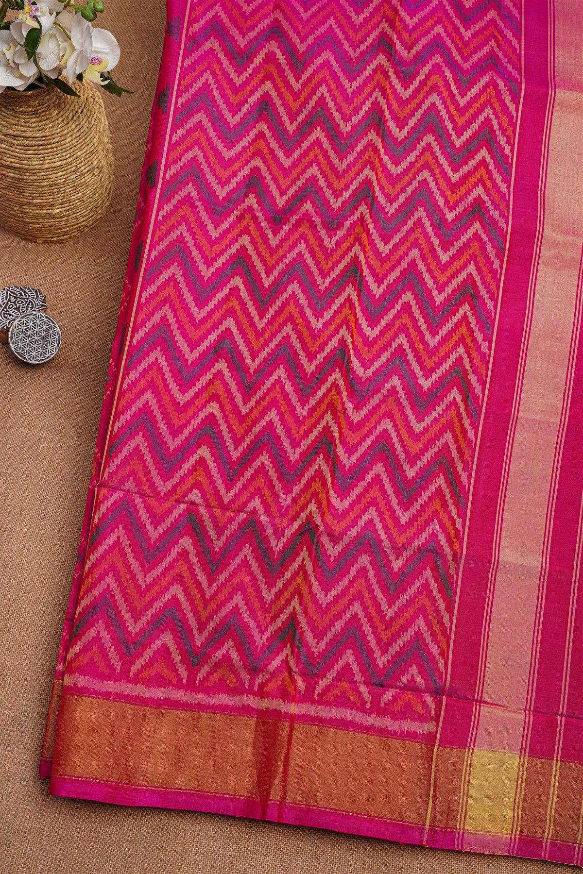 Patola Silk Dark Pink Saree