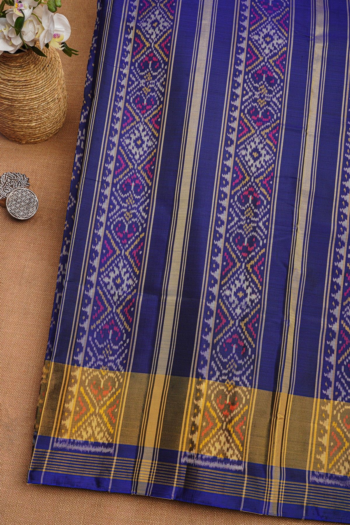 Patola Silk Navy Blue Saree