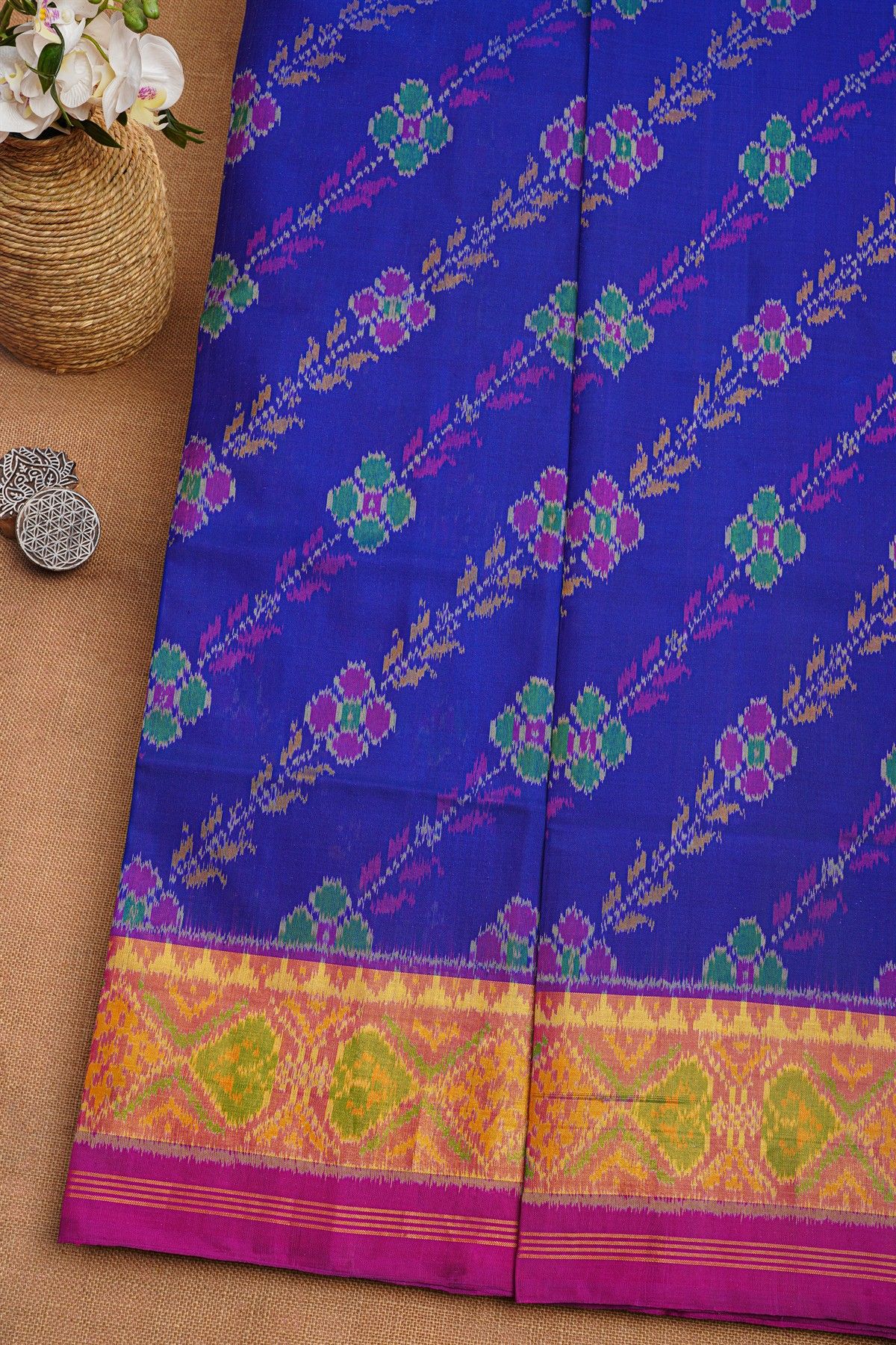 Patola Silk Royal Blue Saree