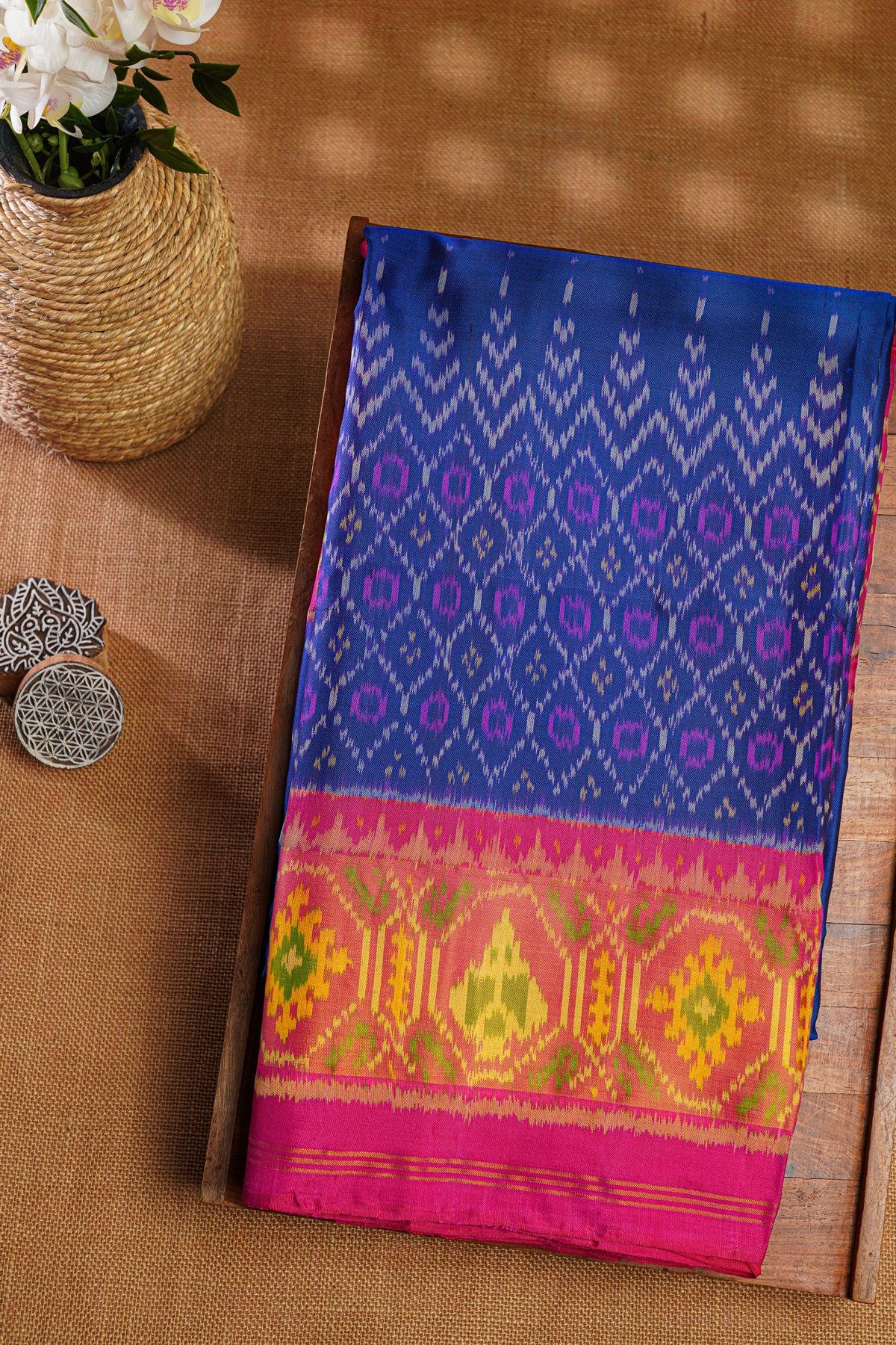 Patola Silk Royal Blue Saree