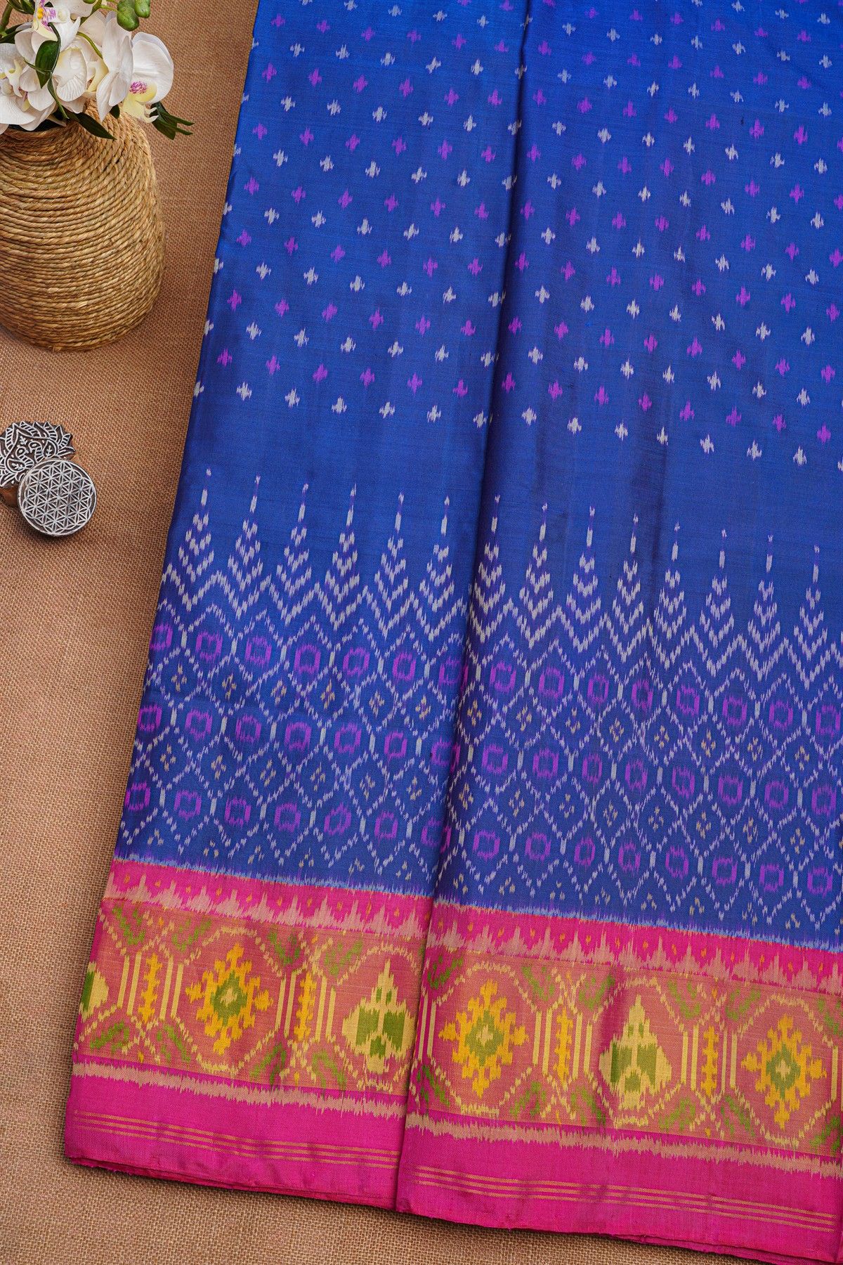 Patola Silk Royal Blue Saree